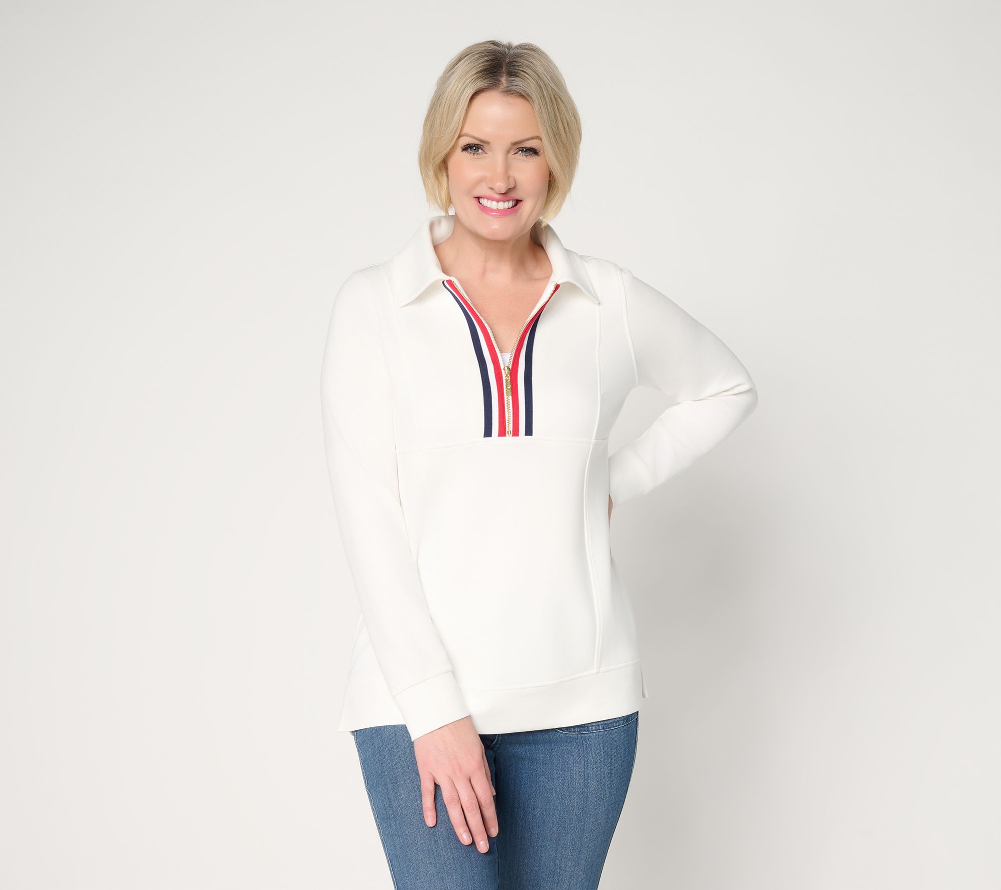 "As Is" Belle by Kim Gravel ScubaLuxe Stitched to Be Square Half Zip