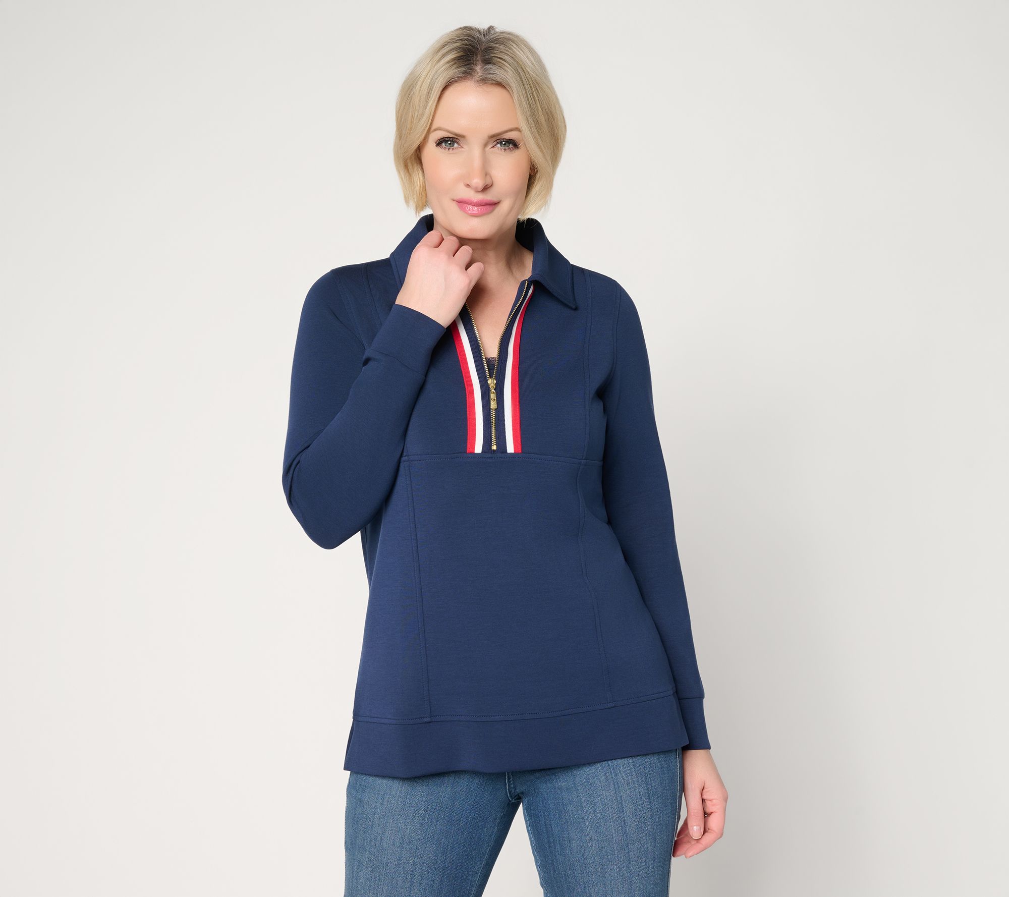 "As Is" Belle by Kim Gravel ScubaLuxe Stitched to Be Square Half Zip