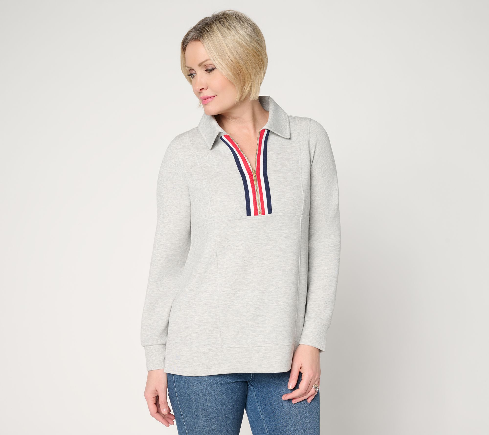 "As Is" Belle by Kim Gravel ScubaLuxe Stitched to Be Square Half Zip