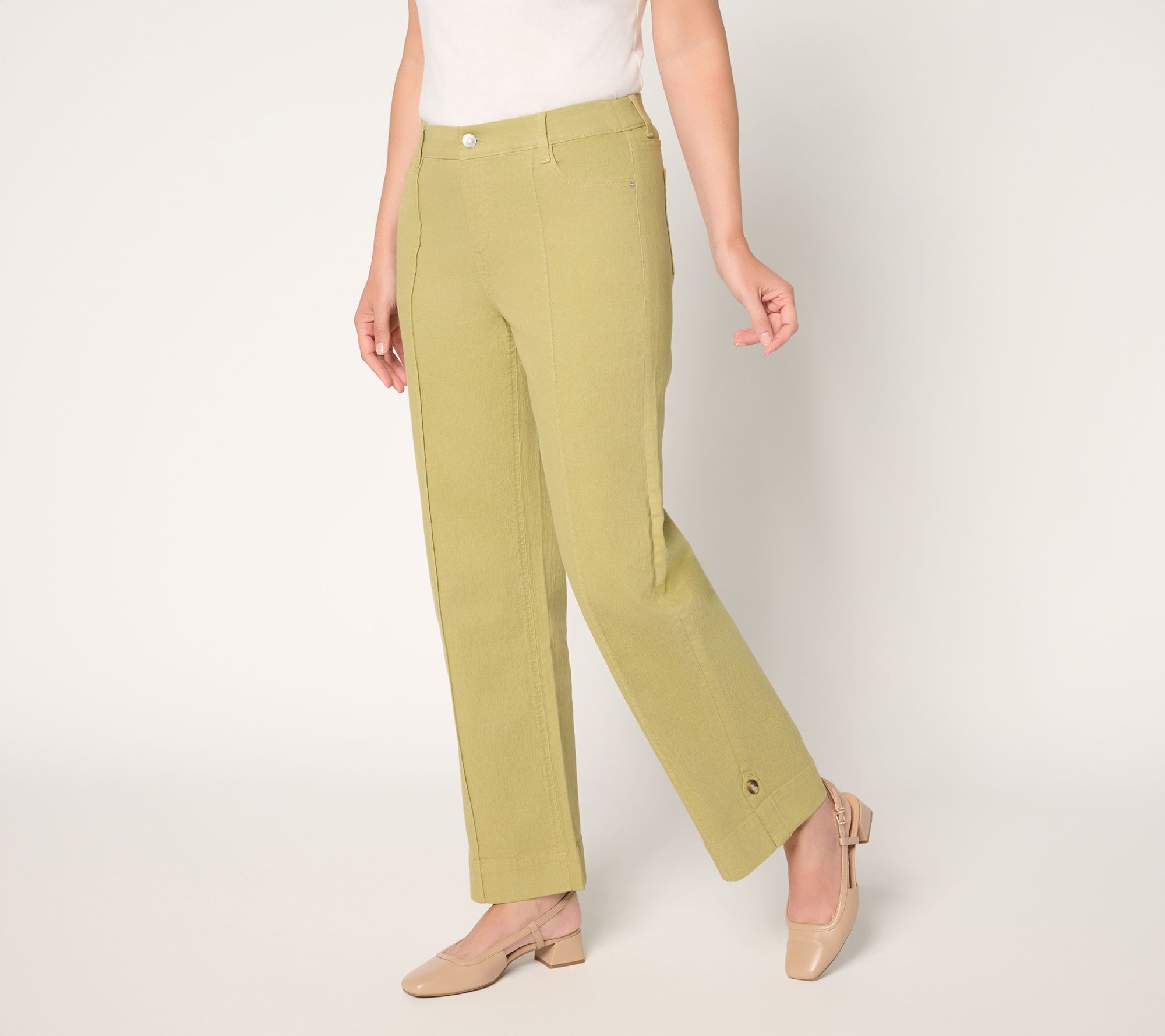 "As Is" Denim & Co. Pet Color Classic Stretch Full Length Trouser Jean