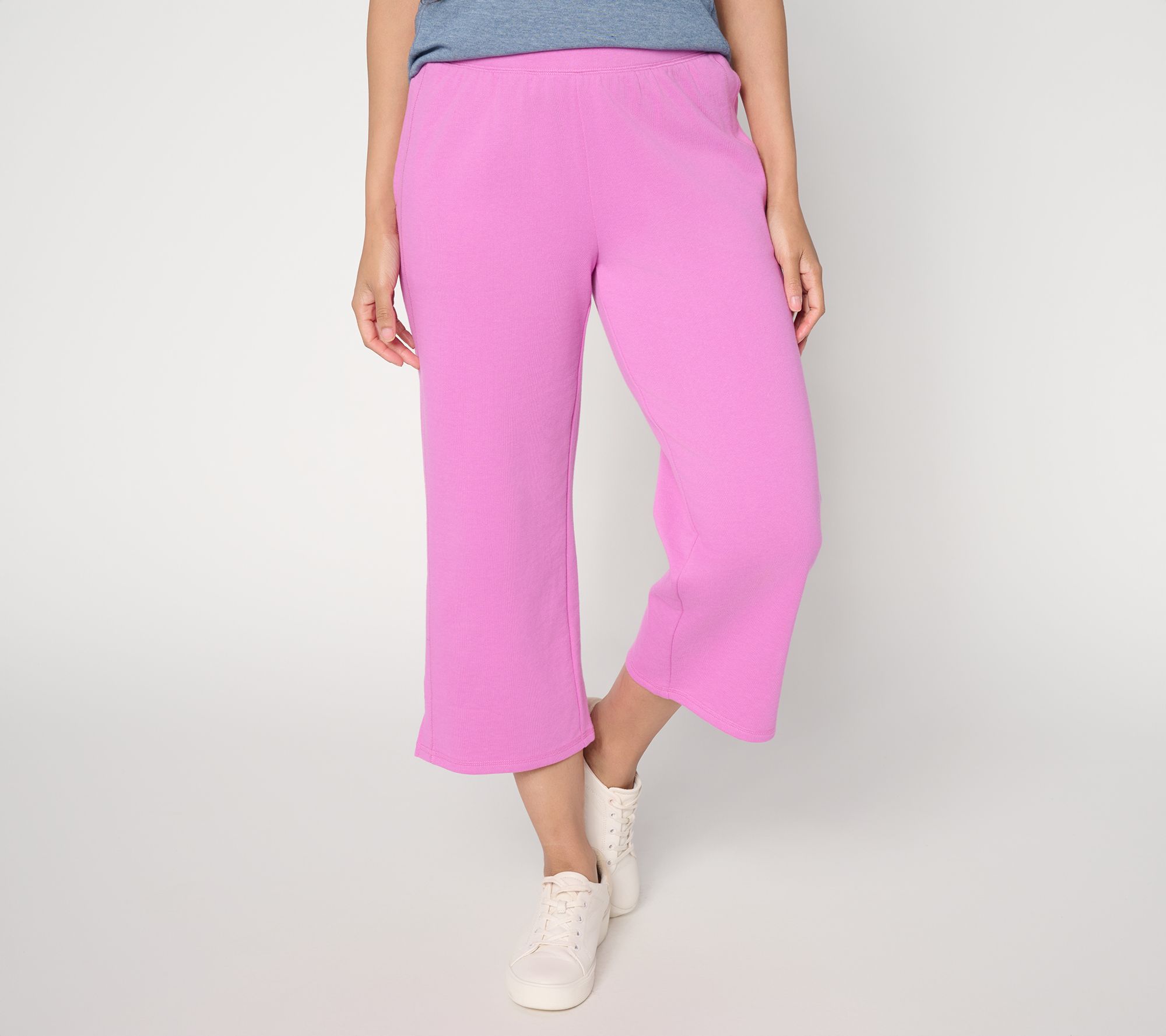 "As Is" AnyBody Tall Cotton French Terry Cropped Pants