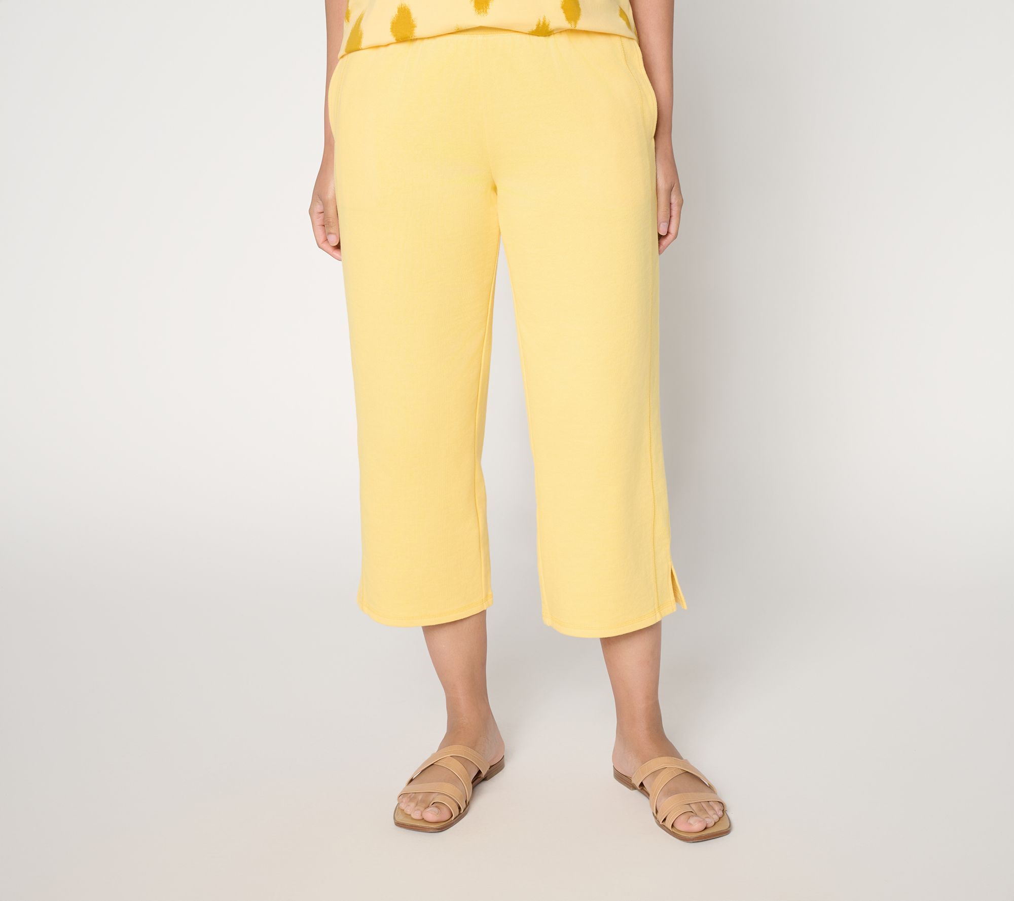 "As Is" AnyBody Tall Cotton French Terry Cropped Pants