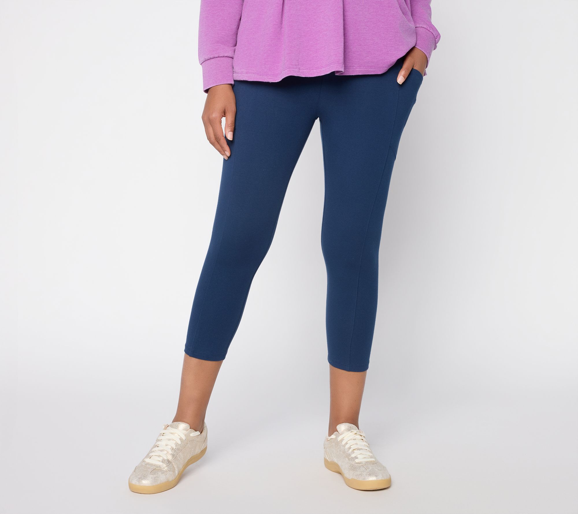 "As Is" LOGO Layers by Lori Goldstein Reg Cropped Legging with Pockets