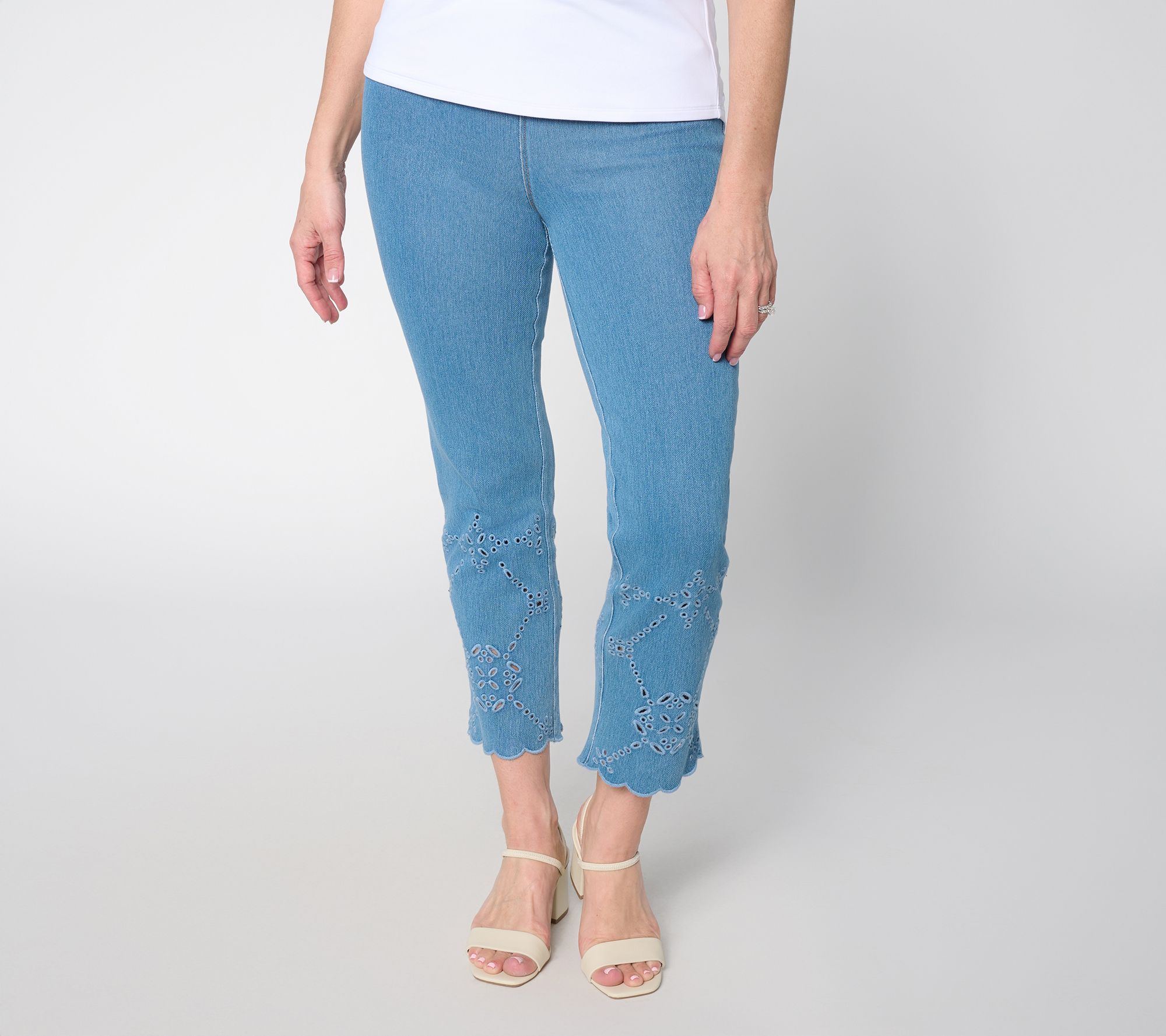 Lysse New York Billie Eyelet Knit Denim Pant