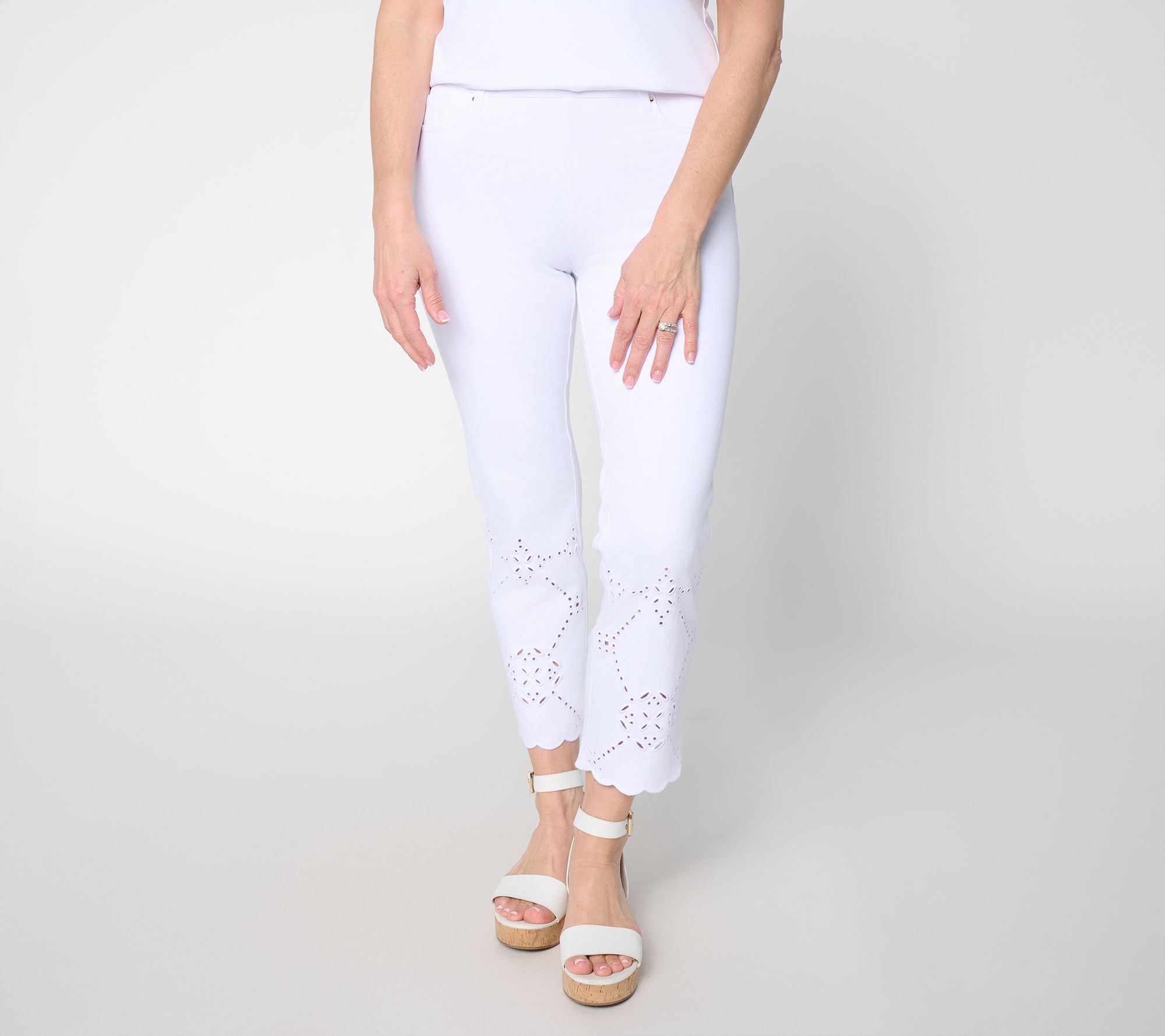 Lysse New York Billie Eyelet Knit Denim Pant