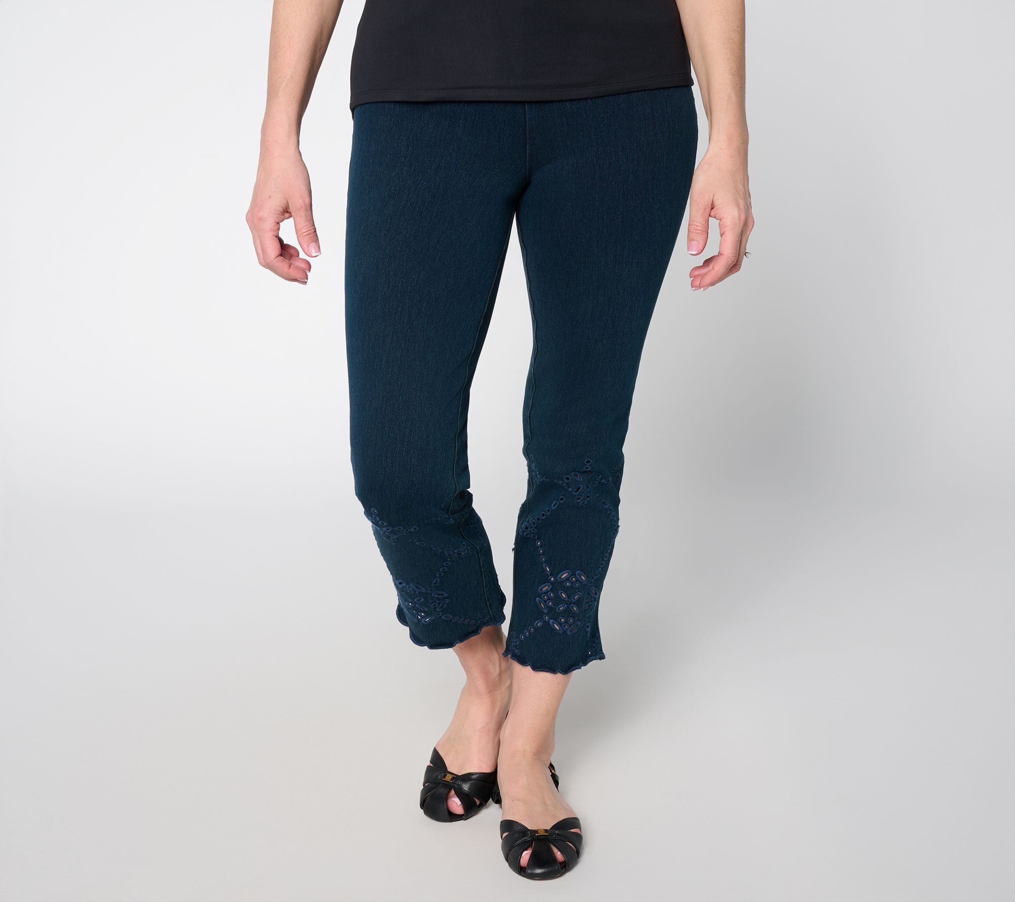 Lysse New York Billie Eyelet Knit Denim Pant