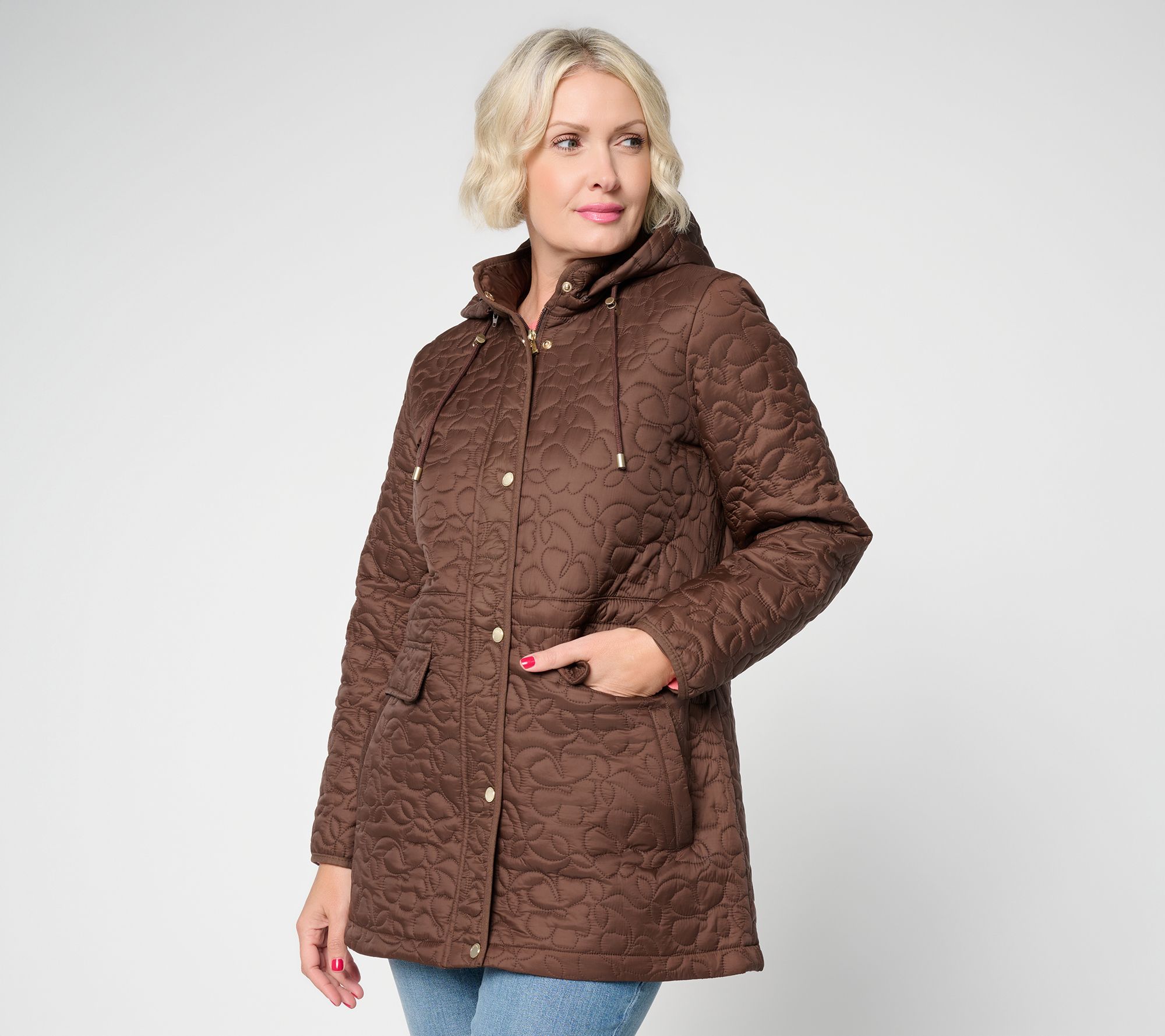 Susan Graver Petite Water Repellent Jacket w/ Removable Hood