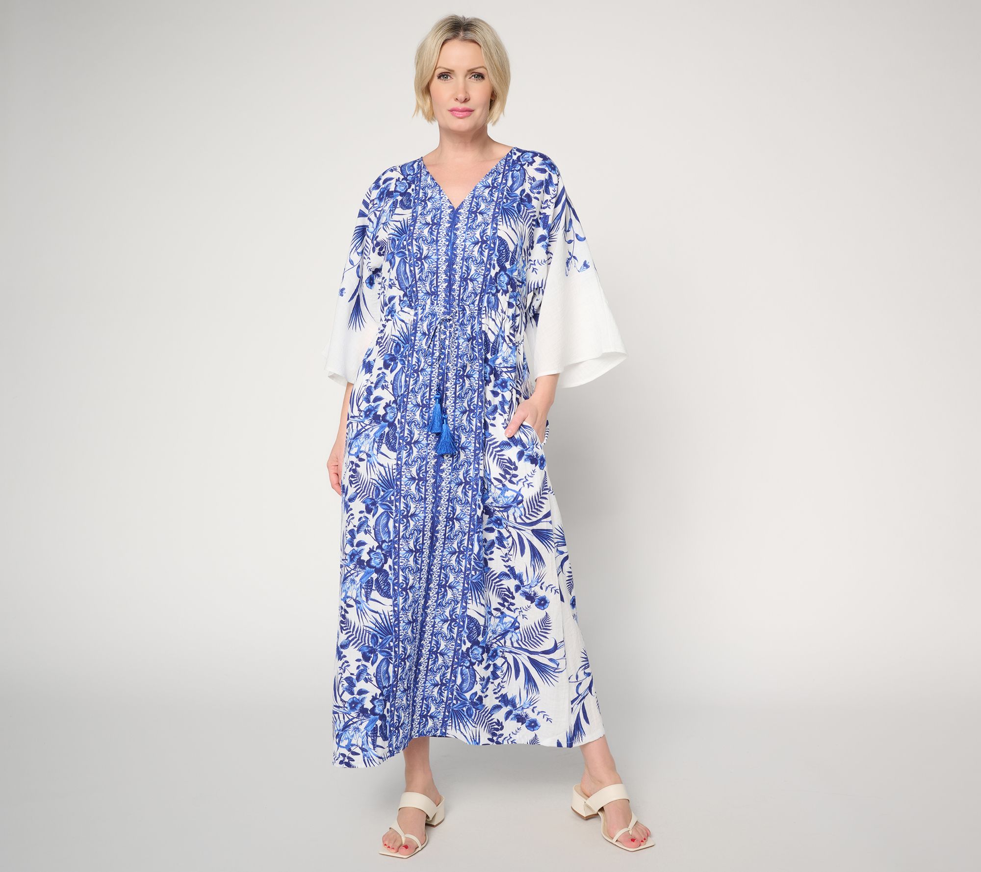 "As Is" Dennis Basso Regular Printed Kaftan Dress