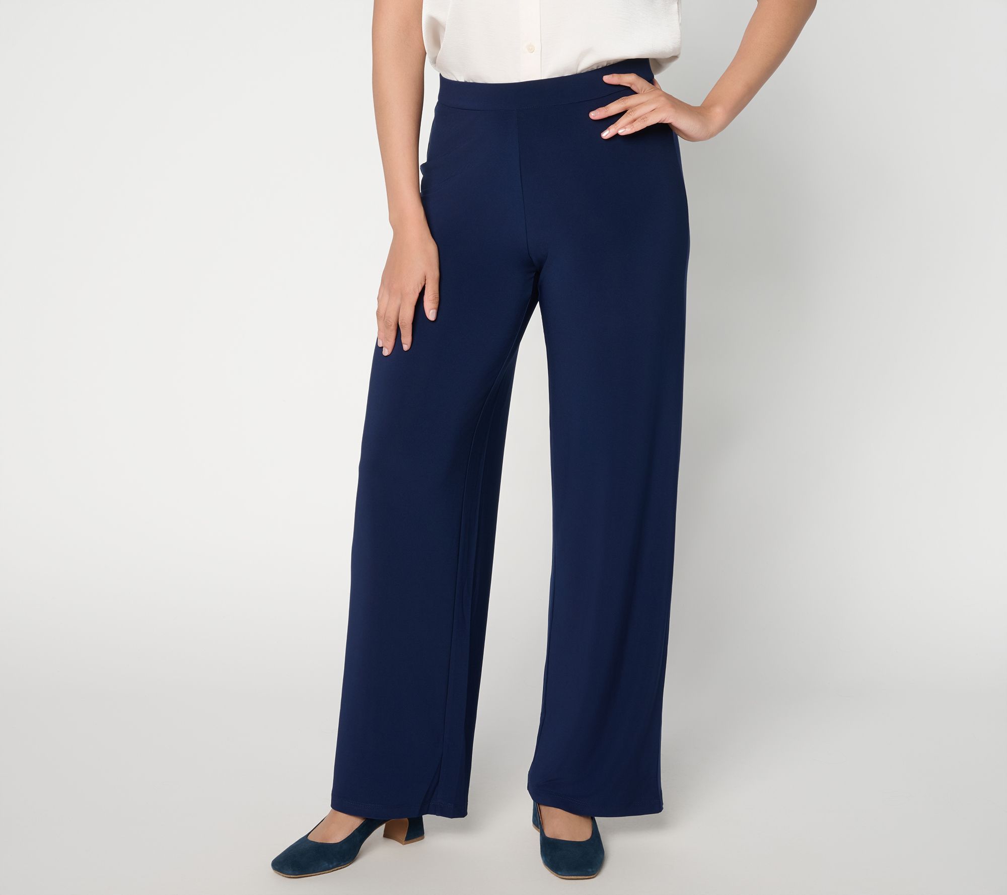 "As Is" Dennis Basso Regular Italia Knit Wide Leg Pant
