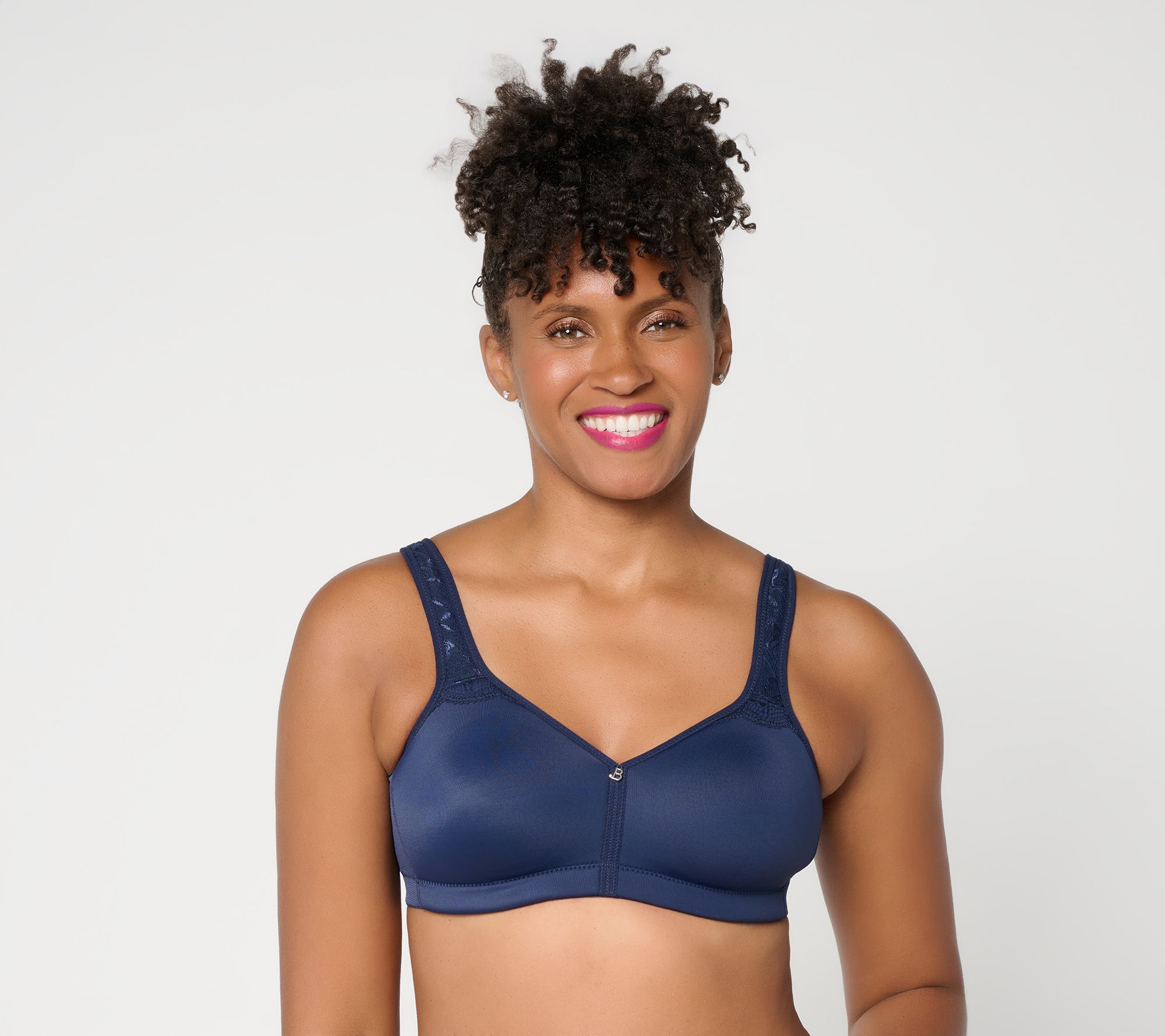 "As Is" Breezies Natural Curves Lace Trim Wirefree Bra