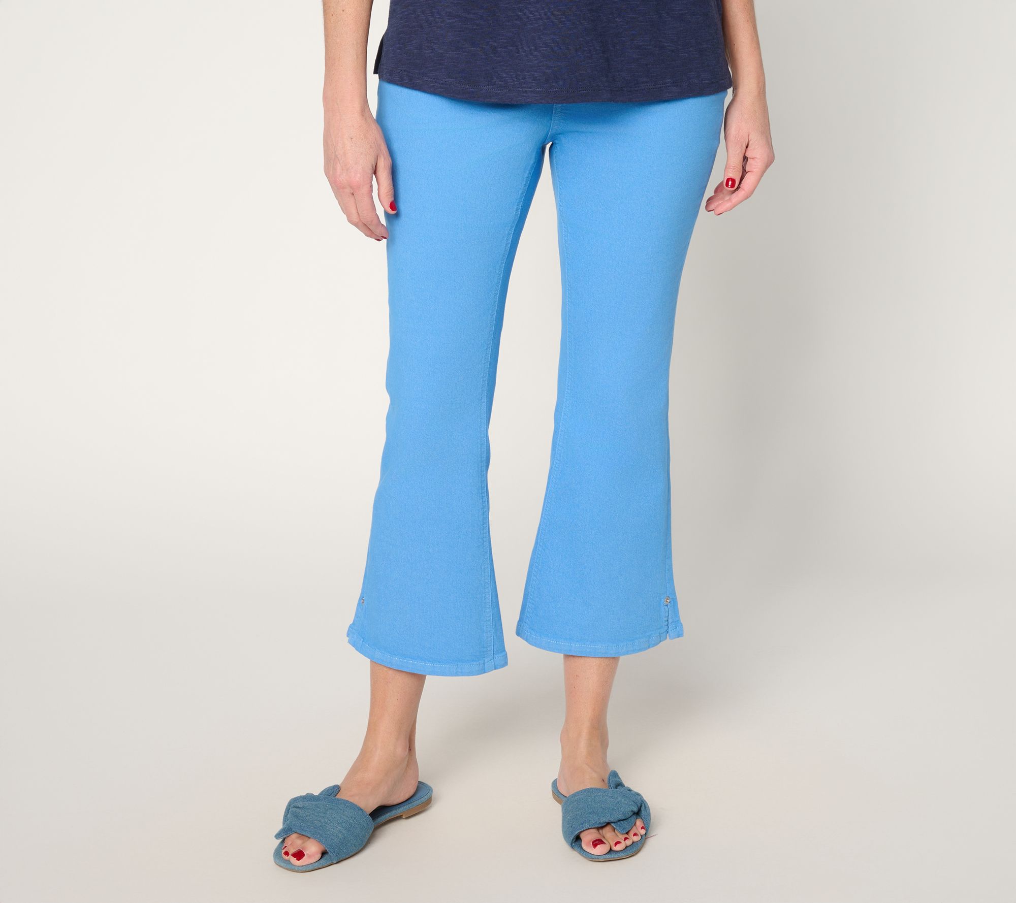 "As Is" Denim & Co. Regular Classic Stretch Baby Boot Crop Pants