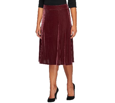 Quacker Factory Velvet Pull-on A-line Skirt - Page 1 — QVC.com
