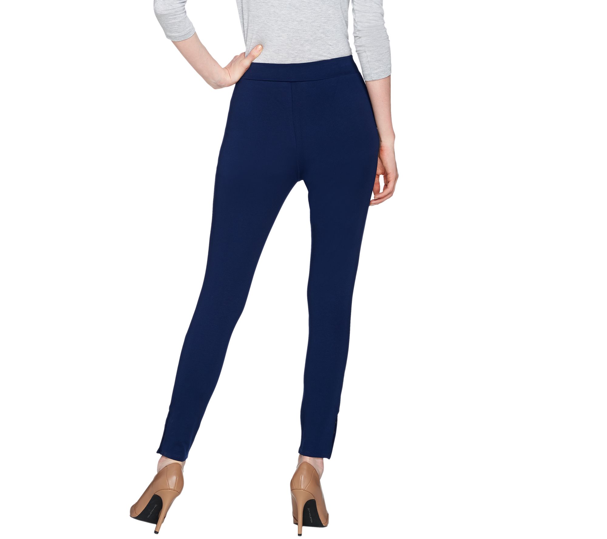 Lisa Rinna Collection Knit Leggings With AnkleSnap Detail - QVC.com