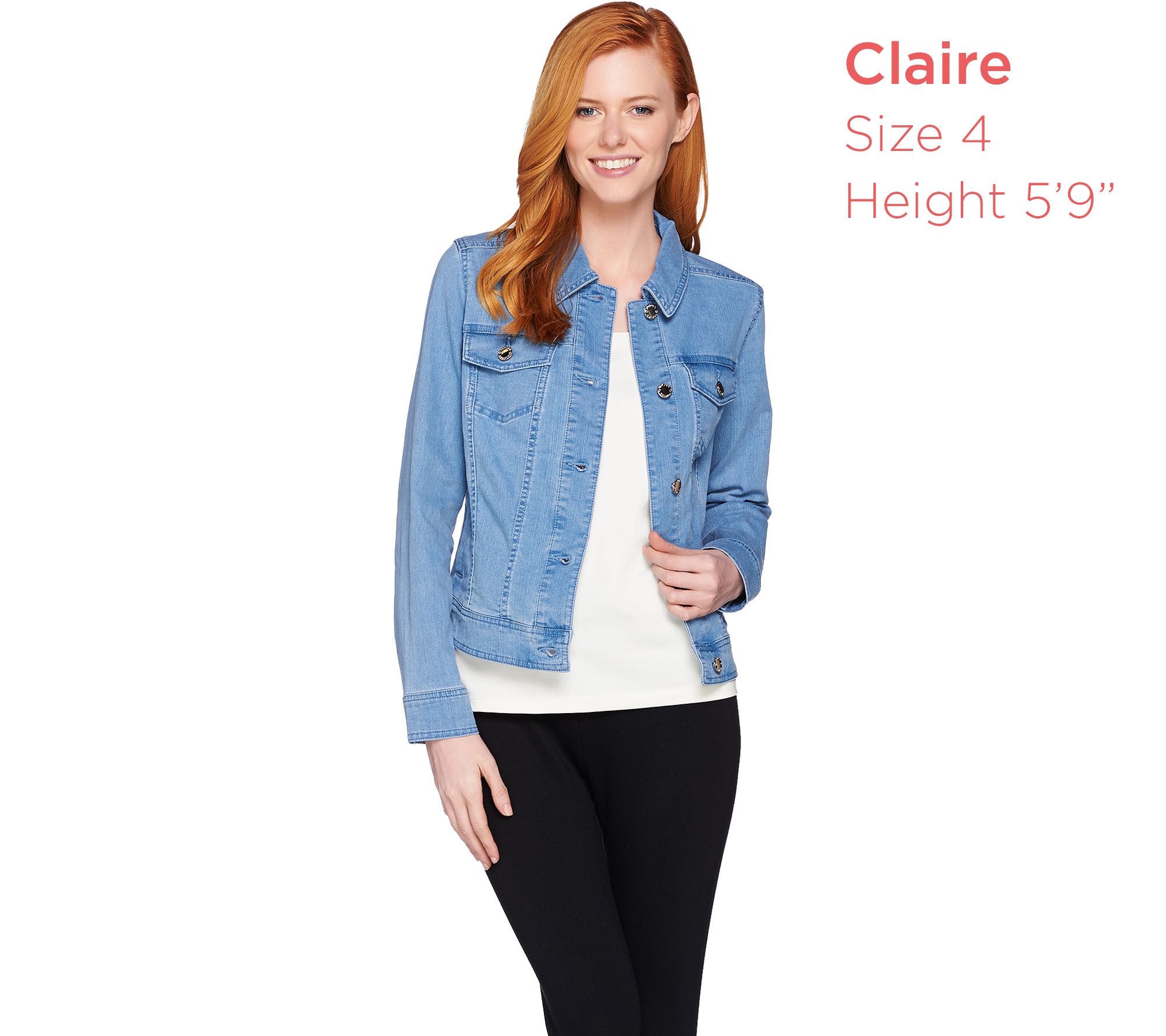 C. Wonder Button Front Denim Jean Jacket - QVC.com