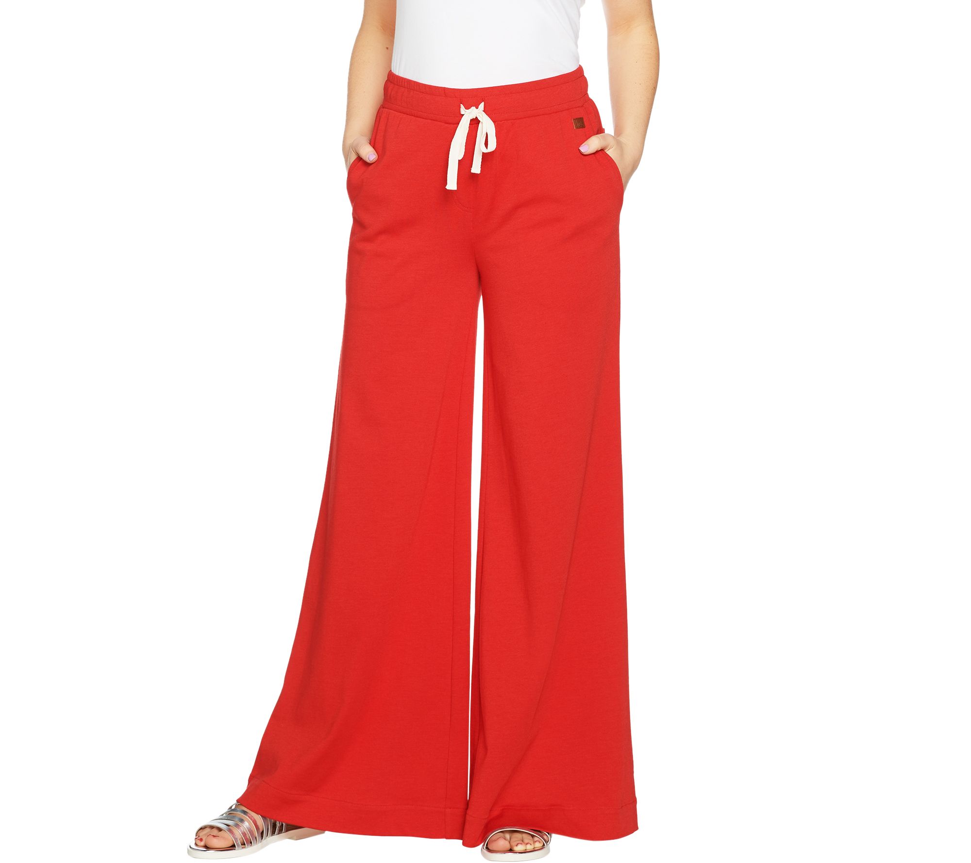 Peace Love World Wide-Leg Knit Pull-On Pants - Page 1 — QVC.com