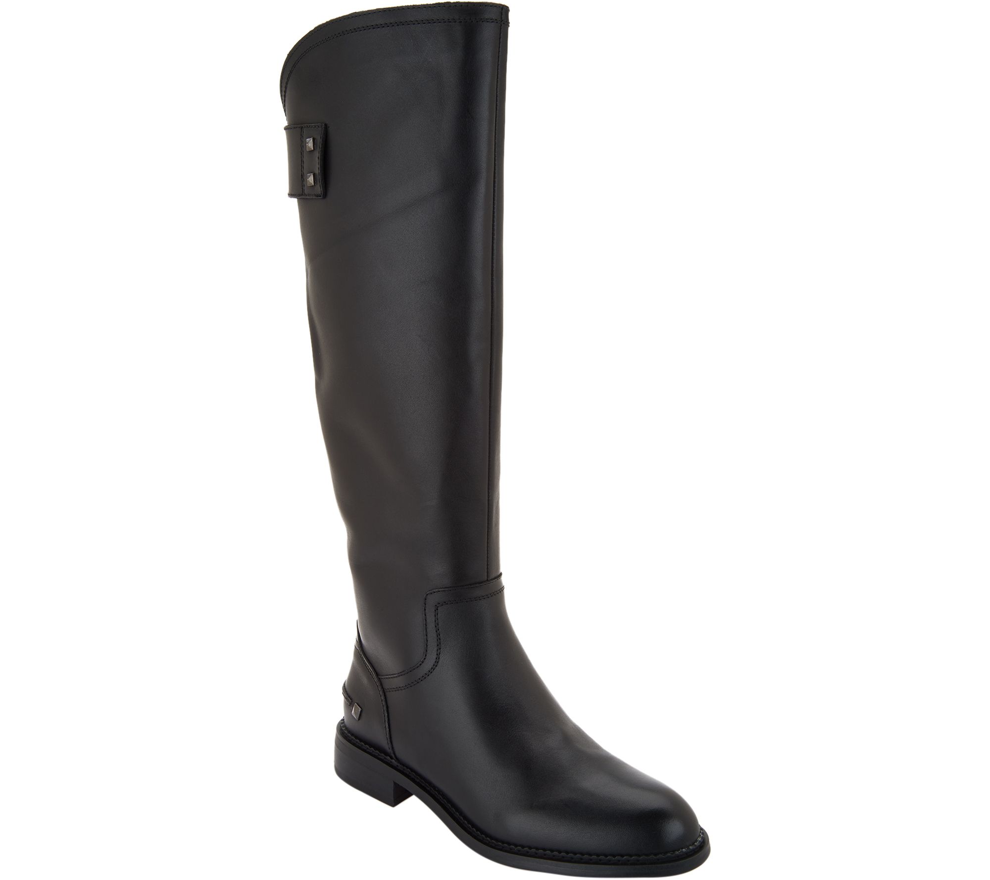 As Is Franco Sarto Leather Wide Calf Tall Boots Henrietta QVC