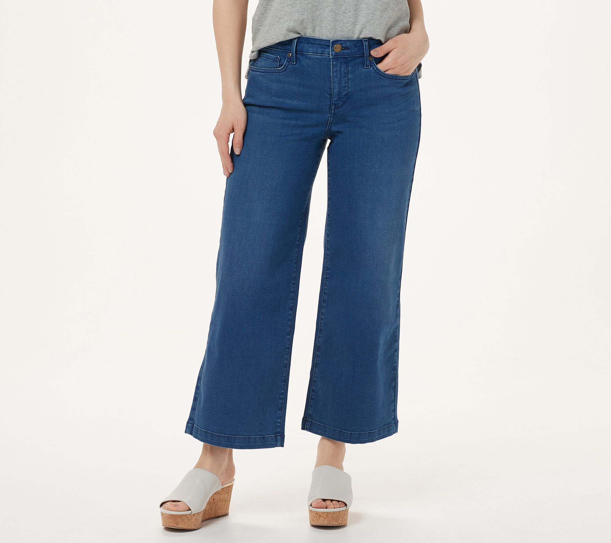 NYDJ Teresa Wide-Leg Ankle Jeans- Market - QVC.com