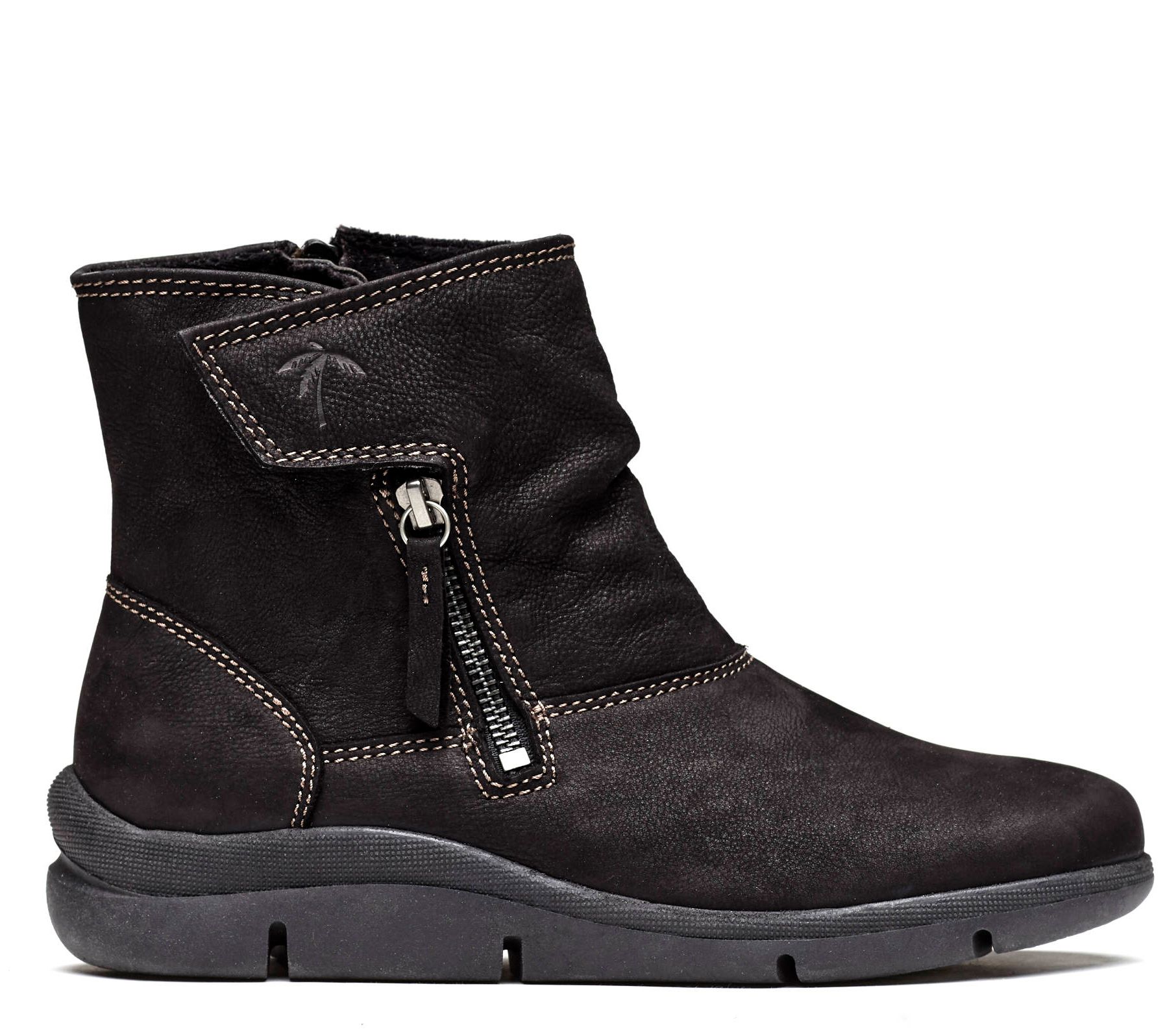 Dromedaris Side-Zip Leather Short Boots- Vida - QVC.com