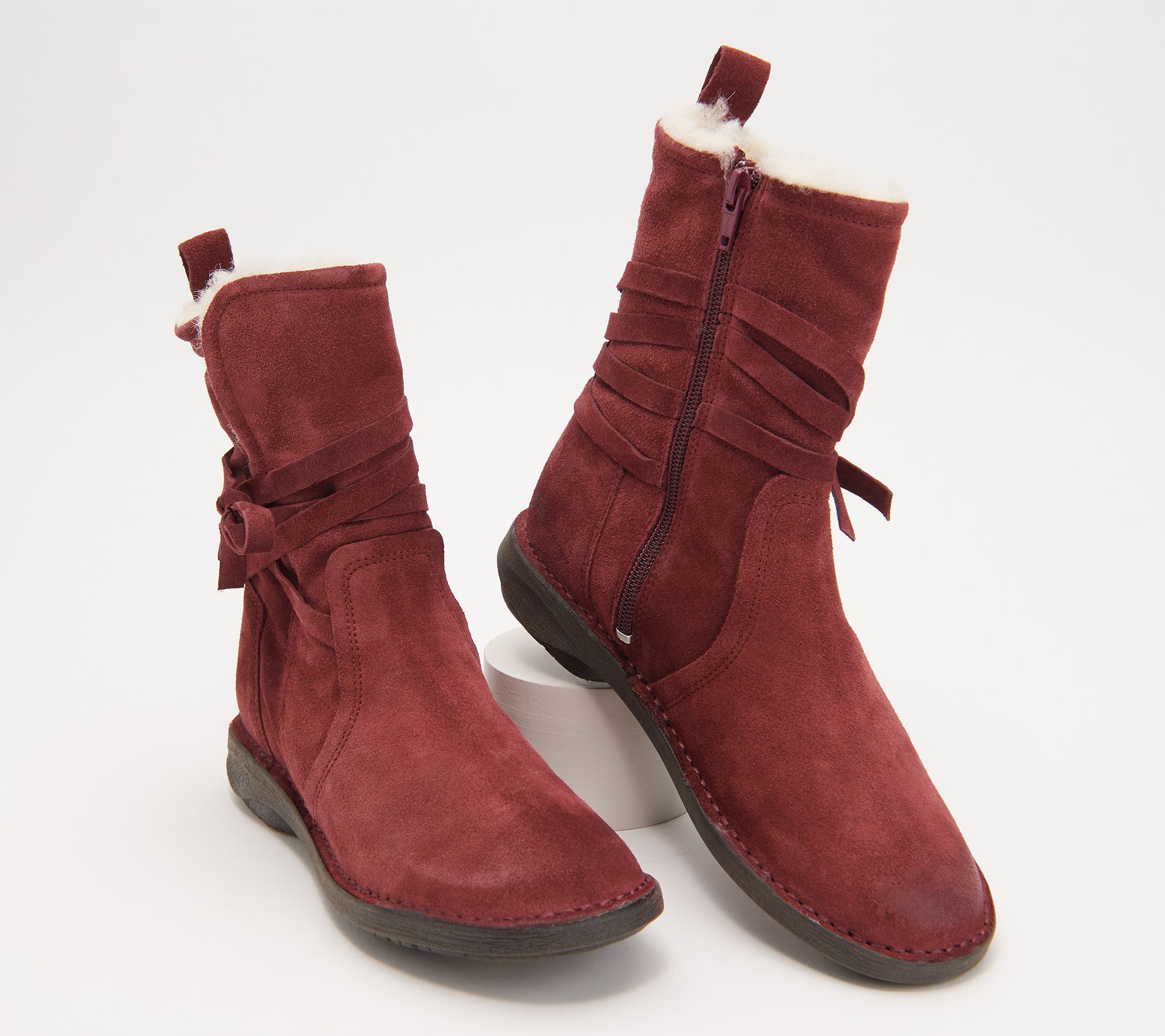 Miz Mooz Suede Wide Width Wool Lined Ankle Boots - Prance