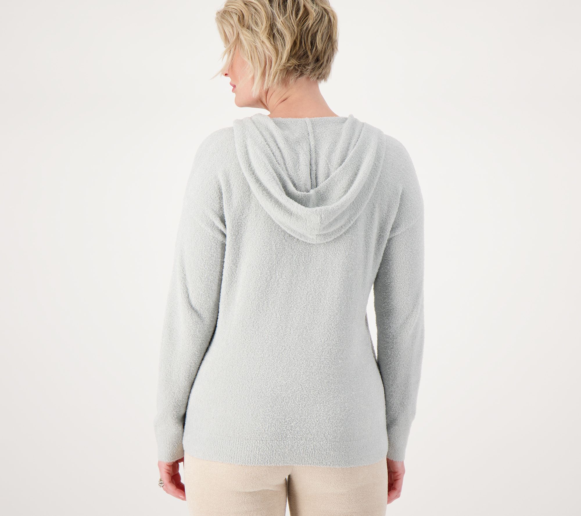 Barefoot Dreams CozyChic Lite Double Rib Placket Hoodie - QVC.com