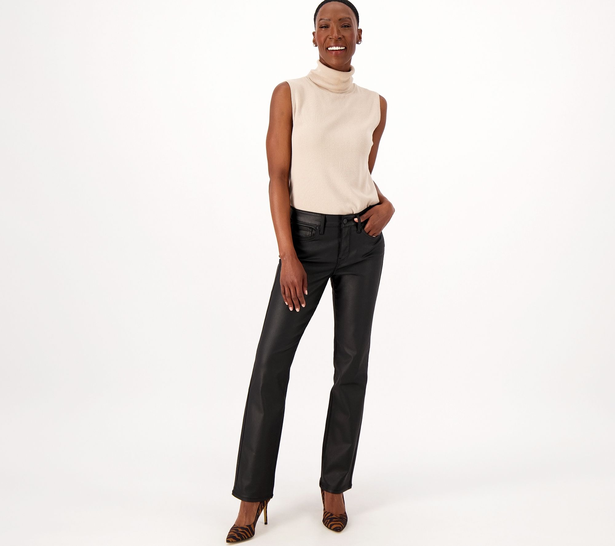 NYDJ Women's Uplift Coated Marilyn Straight Jeans In Plus Size in