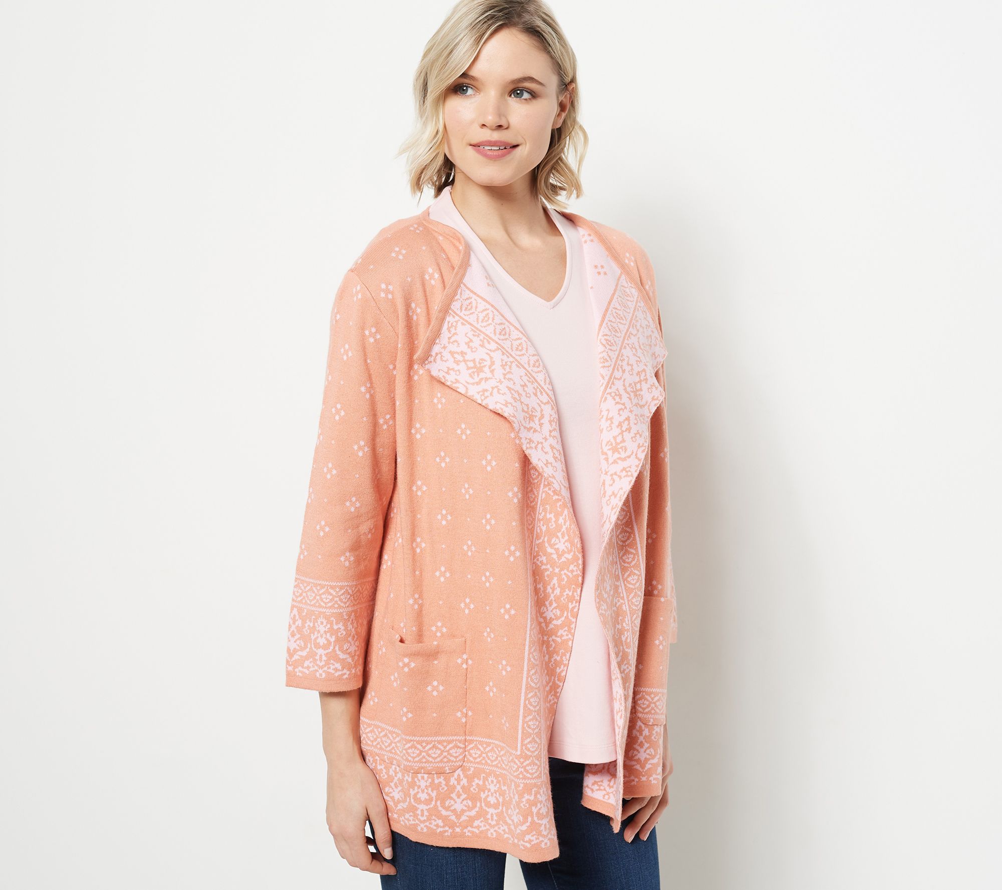 "As Is" Isaac Mizrahi Live! True Denim Jacquard Sweater