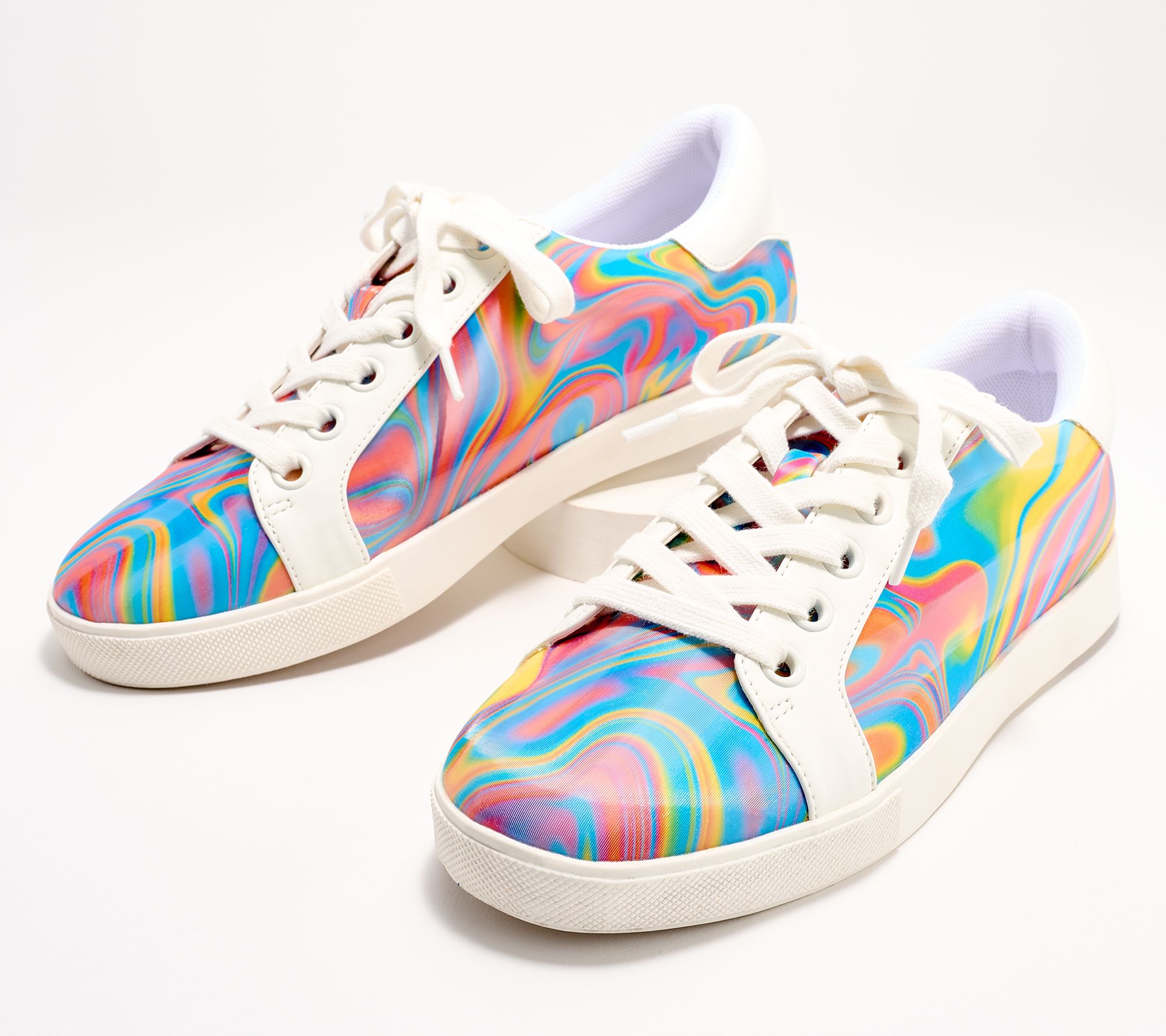 Katy Perry Holographic Lace-Up Sneakers - The Rizzo 