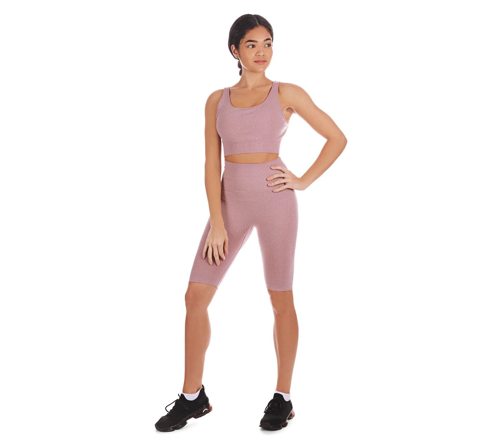 Memoi Seamless Ribbed Sports Bra