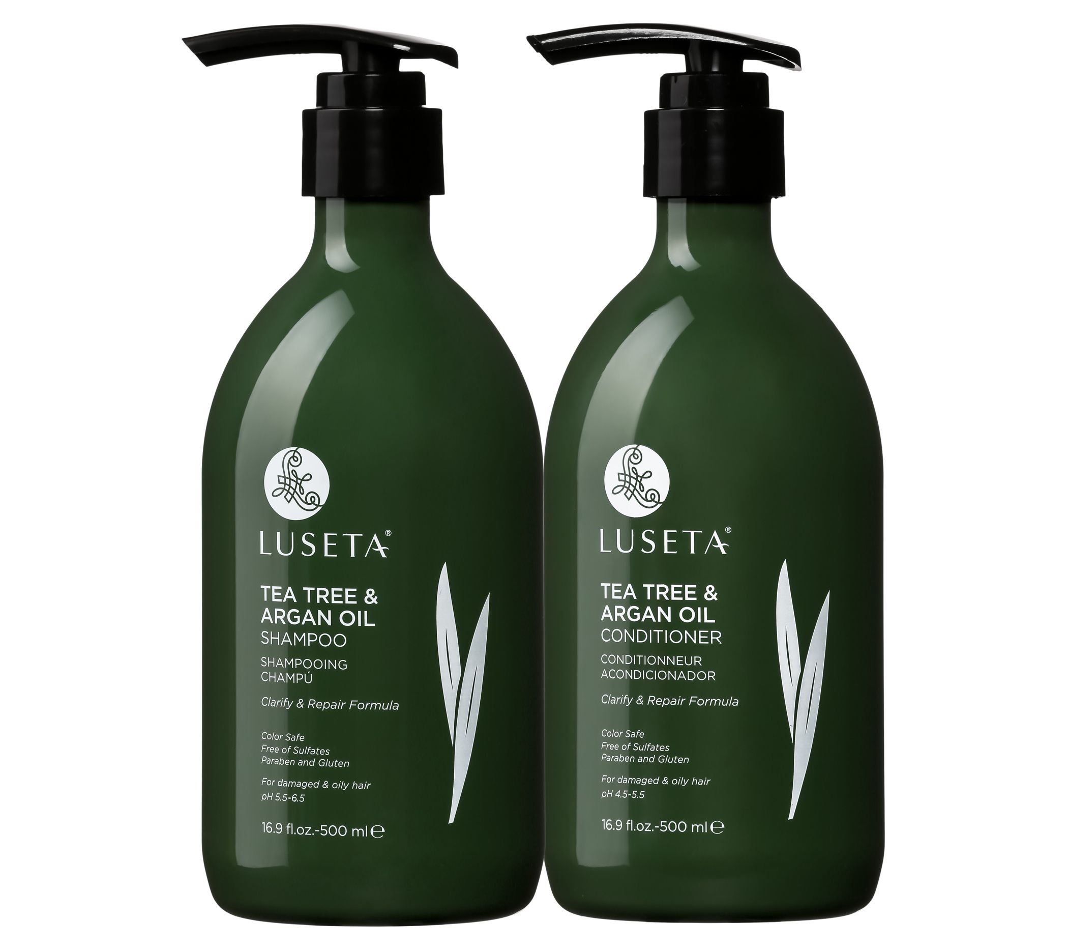 Luseta Tea Tree & Argan Oil Shampoo + Conditioner 16.9-oz Set