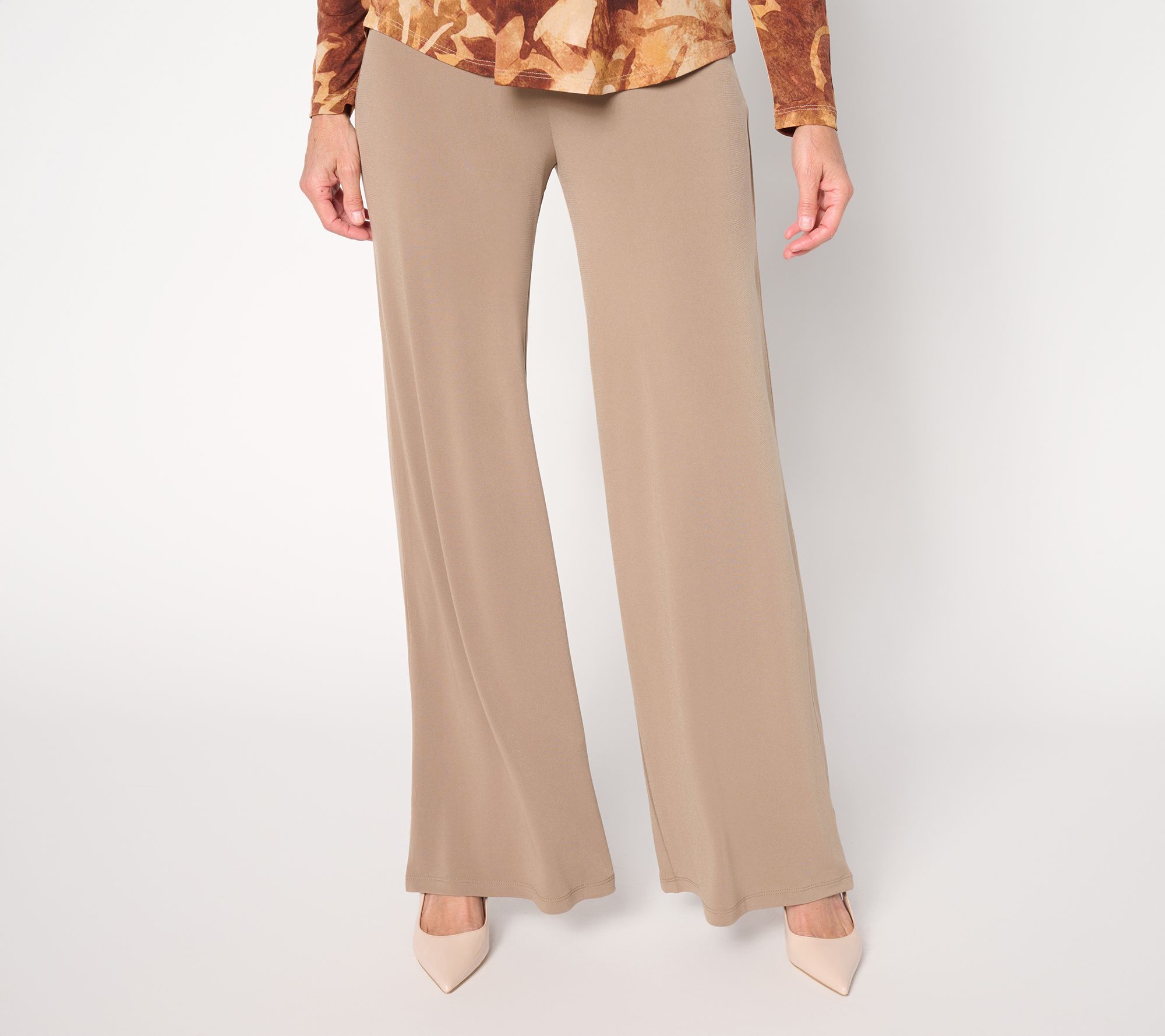 Susan Graver Modern Essentials Reg Liquid Knit Wide-Leg Pants