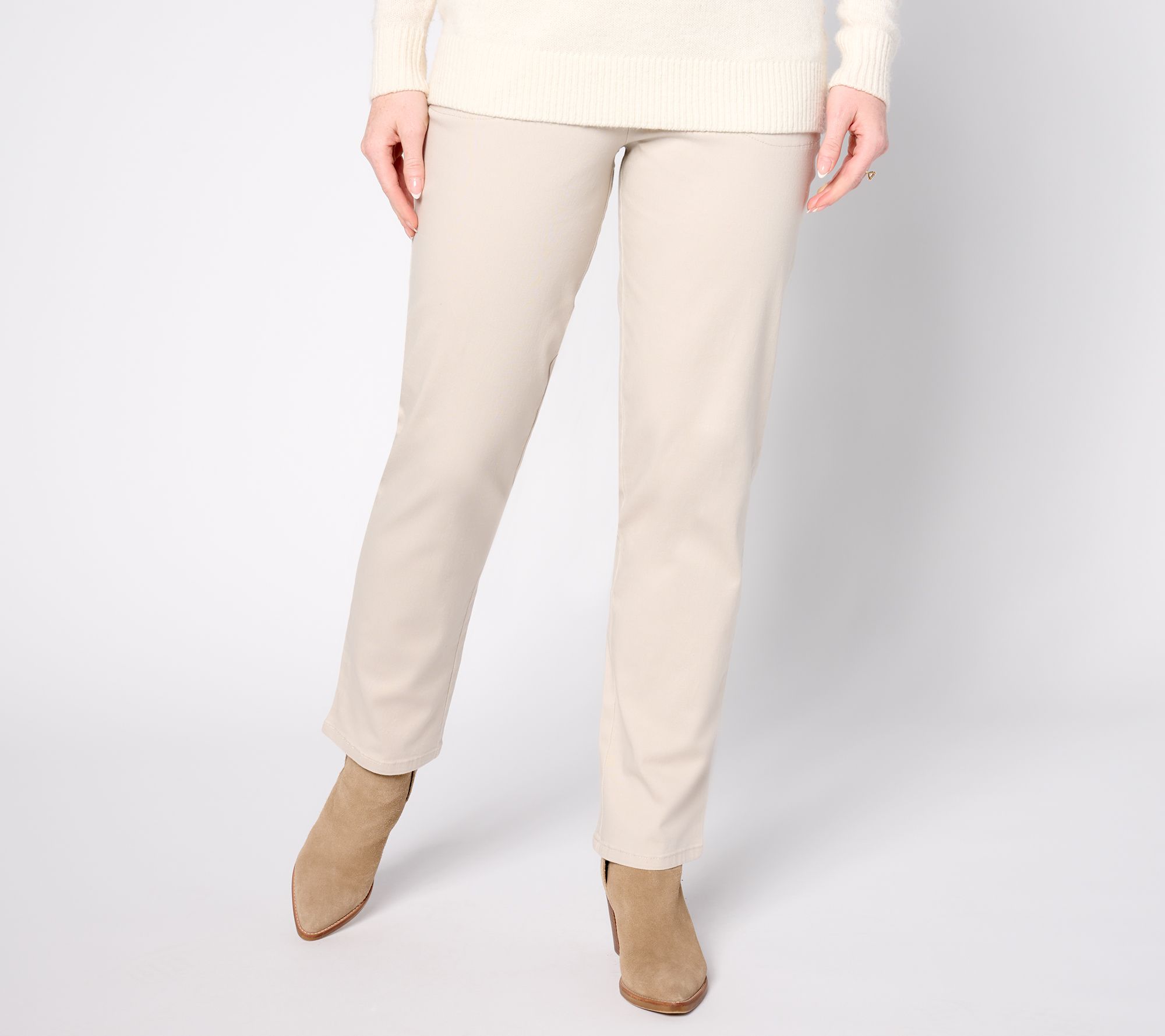 Denim & Co. Original Waist Stretch Regular Side Pocket Pant- Seasonal