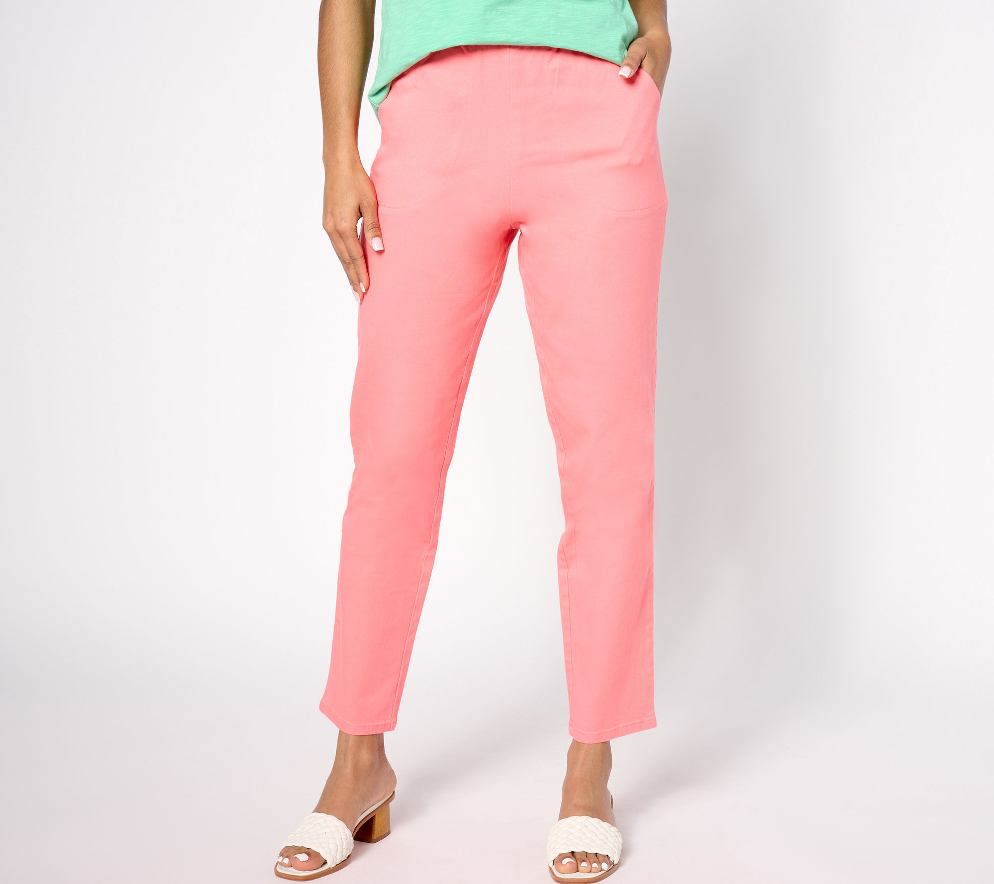 Denim & Co. Original Waist Stretch Regular Side Pocket Pants