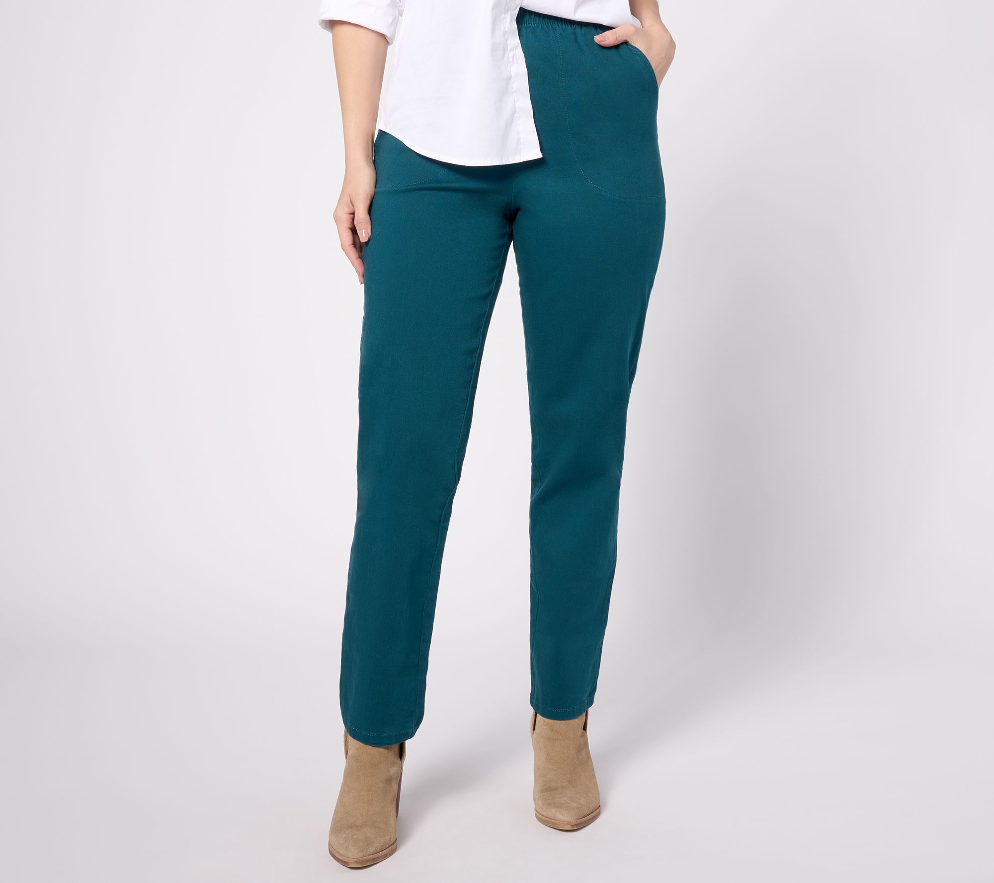 Denim & Co. Original Waist Stretch Regular Side Pocket Pants