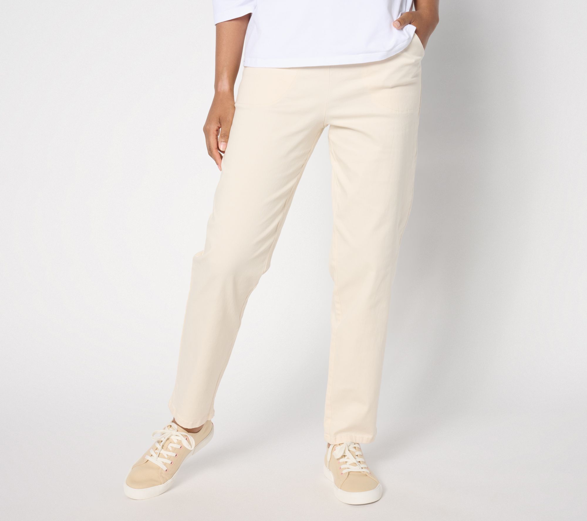 Denim & Co. Original Waist Stretch Regular Side Pocket Pant- Seasonal