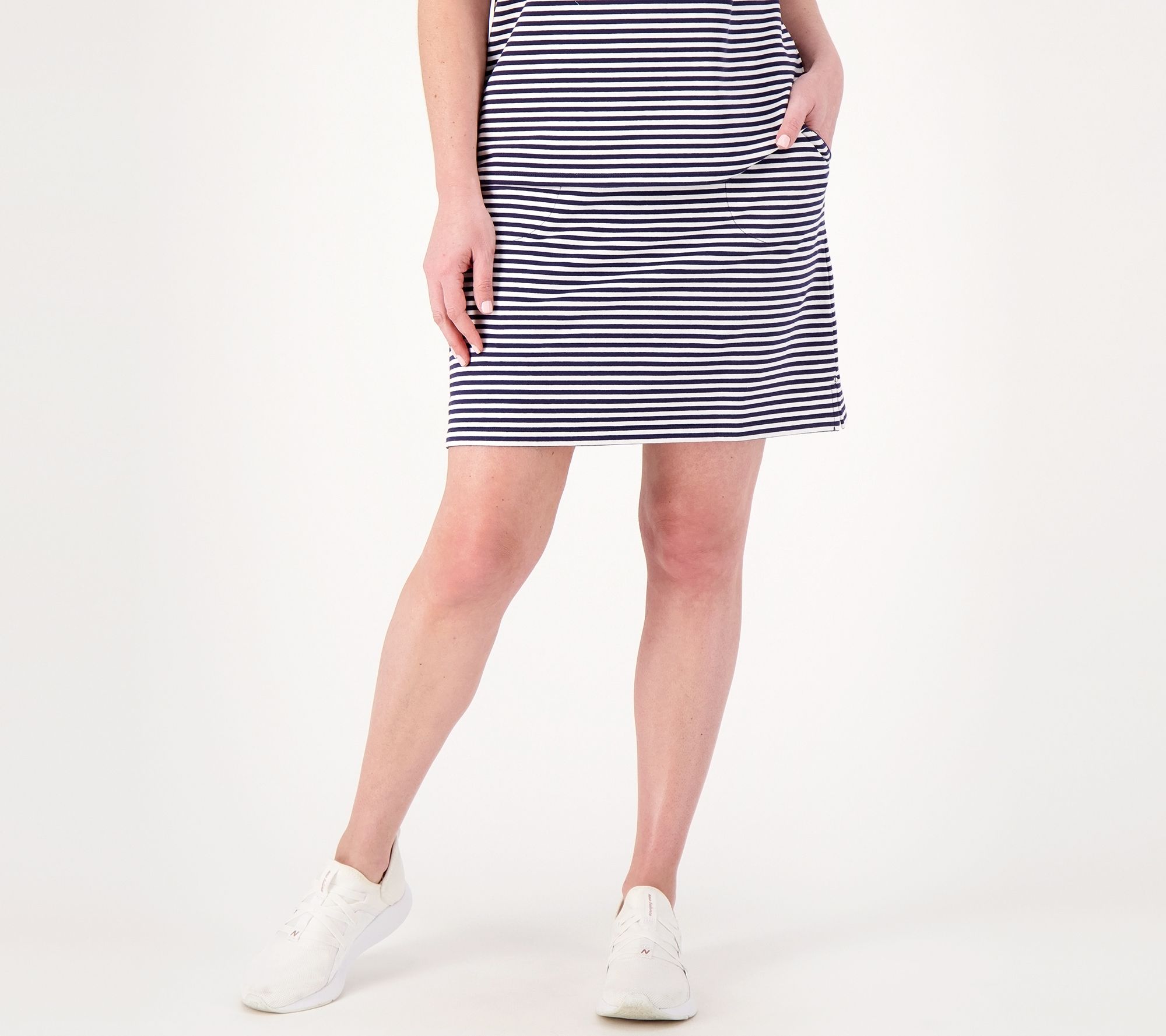 "As Is" Sport Savvy Regular French Terry Printed Stripe Skort