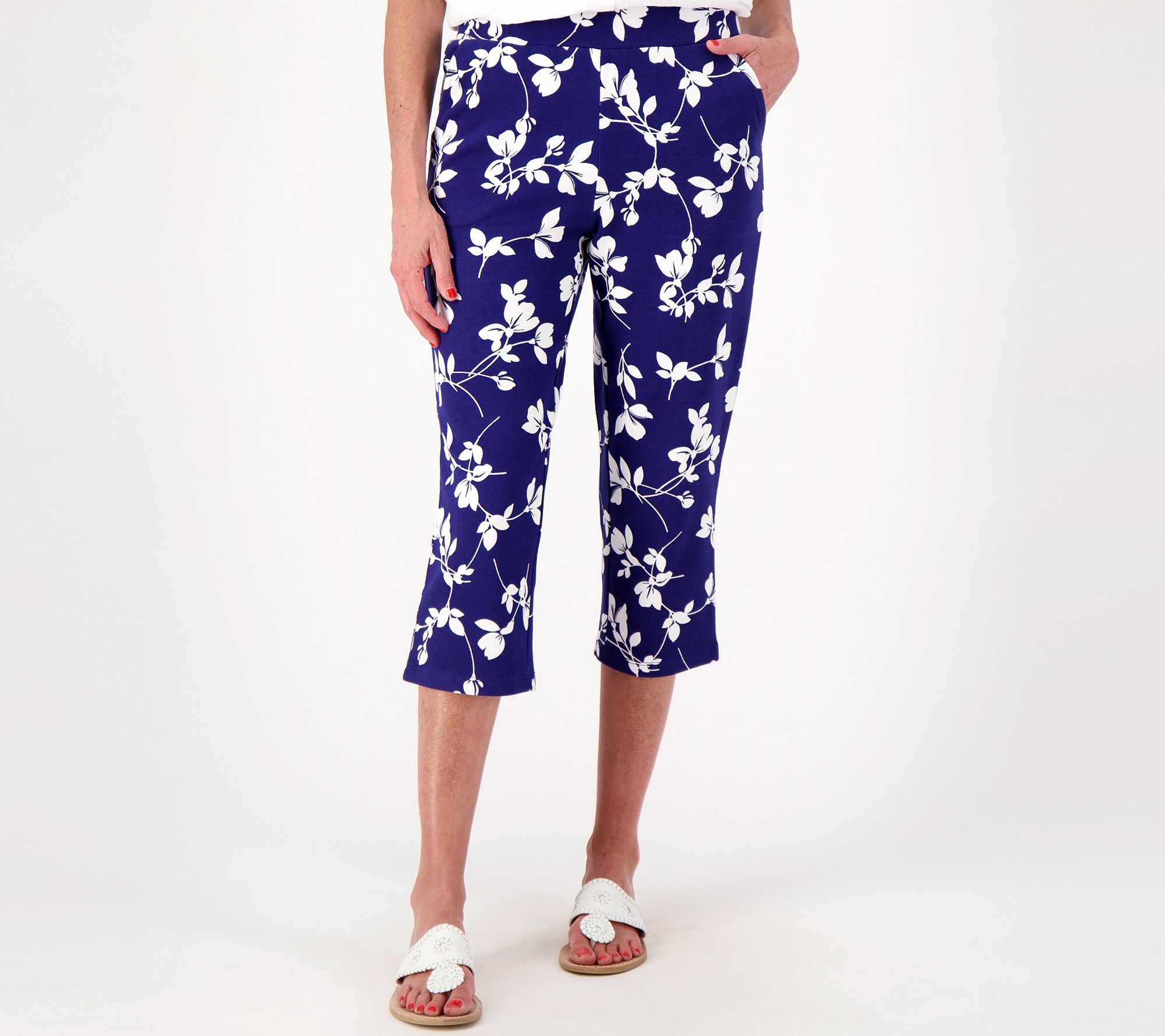 "As Is" Belle by Kim Gravel Regular Perfect Pique Floral Pant