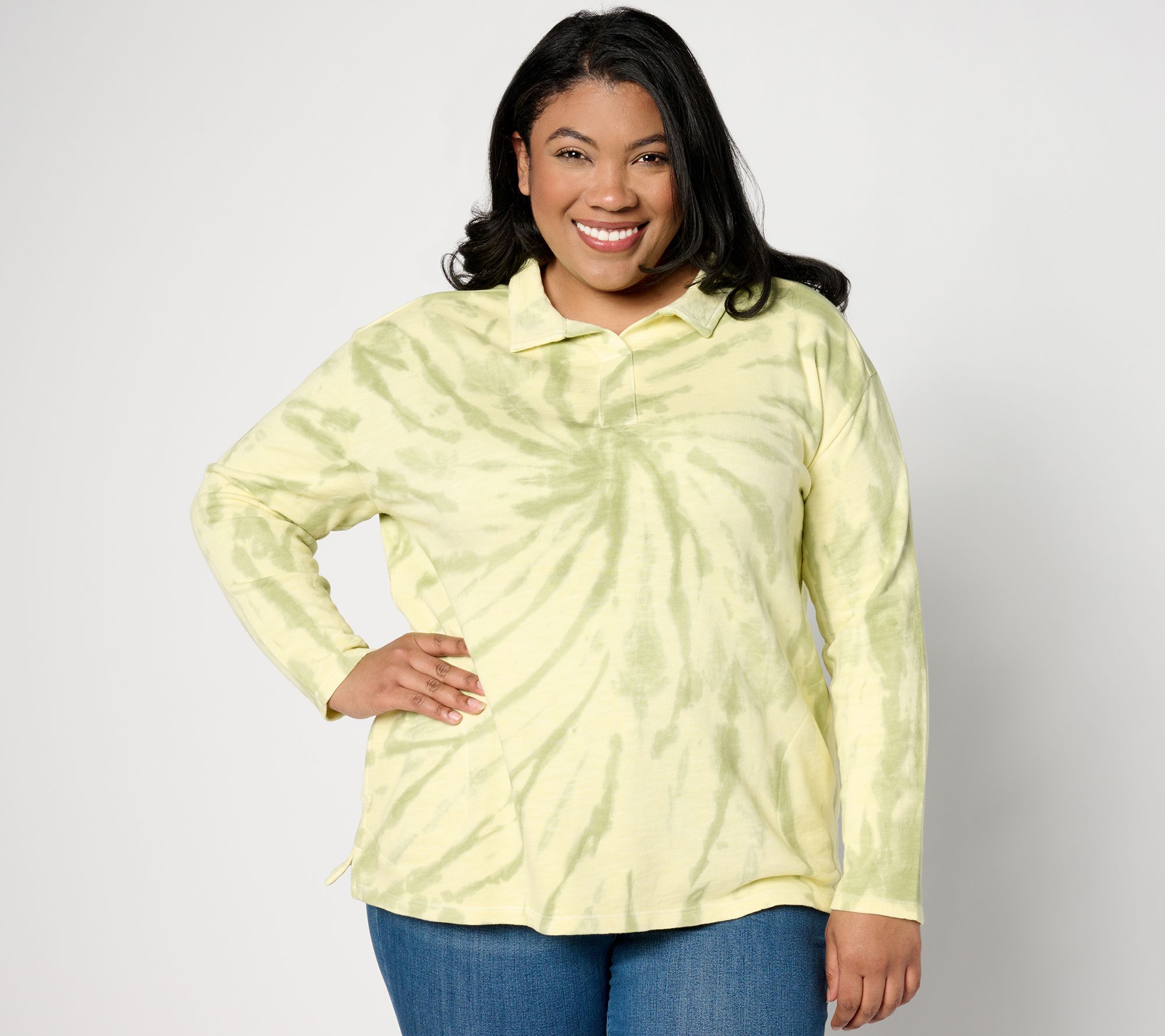 LOGO Life by Lori Goldstein French Terry Tie-Dye Top