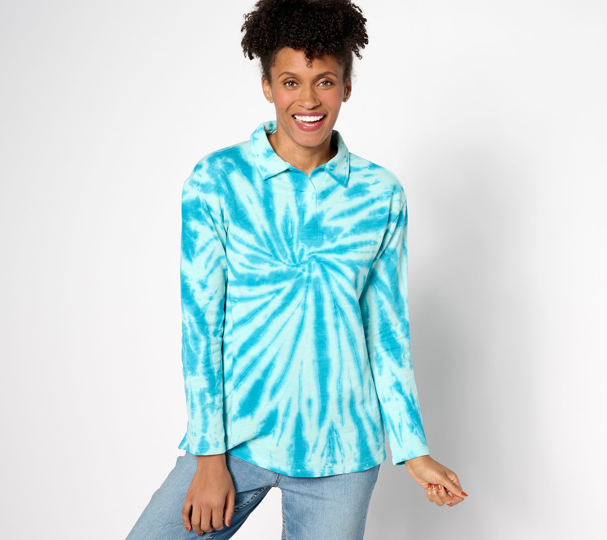 LOGO Life by Lori Goldstein French Terry Tie-Dye Top
