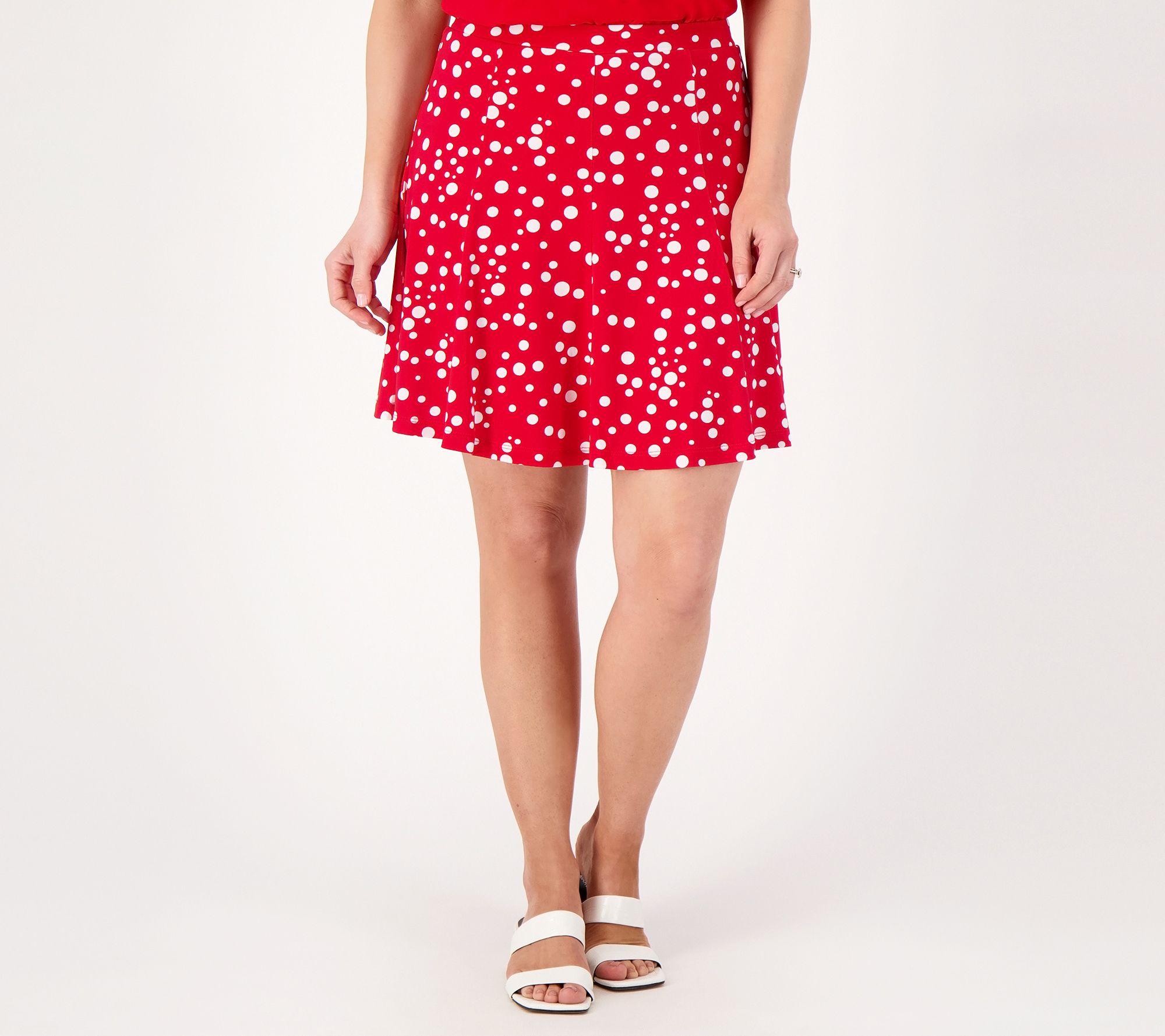 "As Is" Susan Graver Printed Liquid Knit 8-Gore Pull On Skort