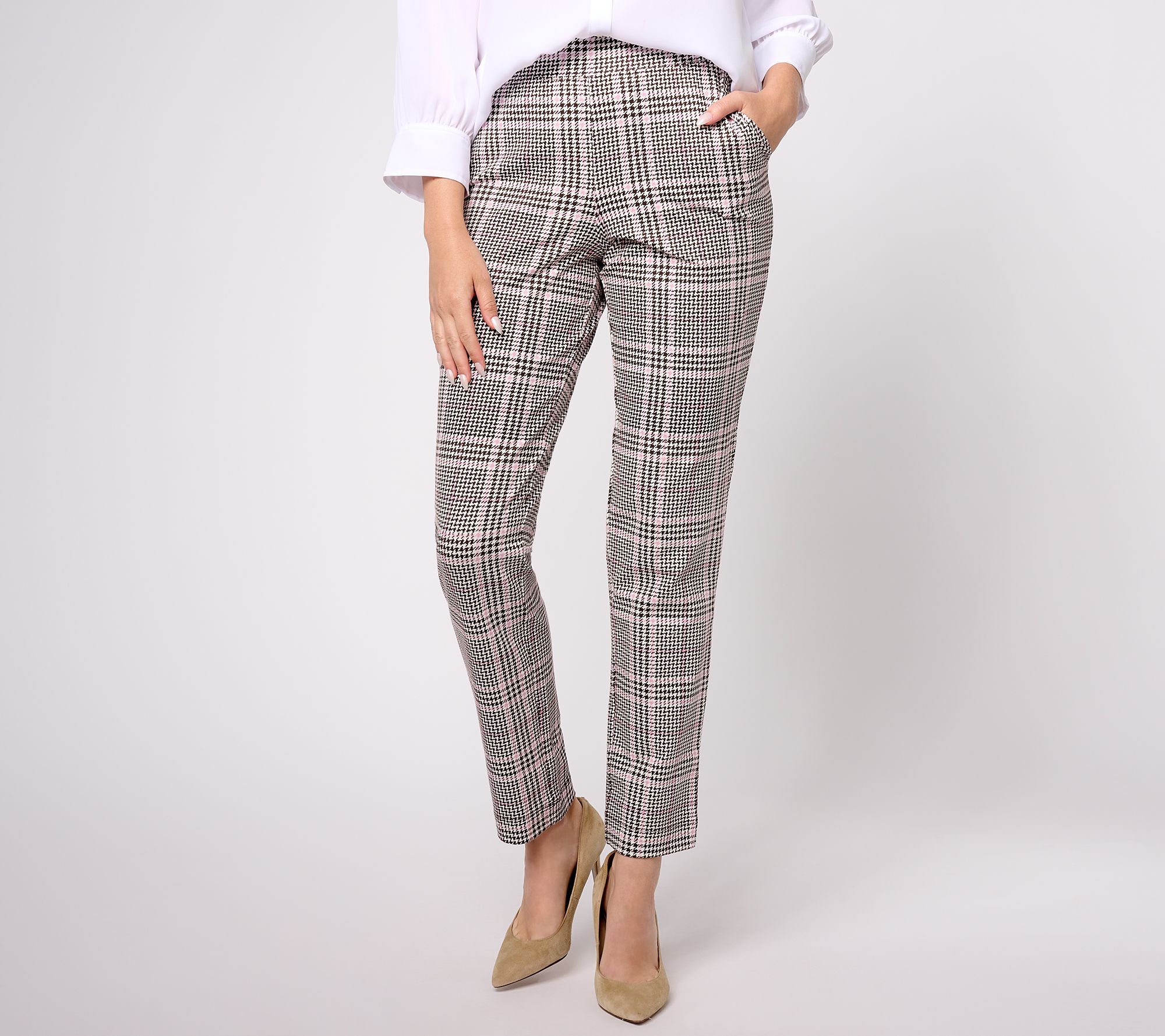 "As Is" Denim & Co. Duo Stretch Regular Any Day Slim Straight Pants