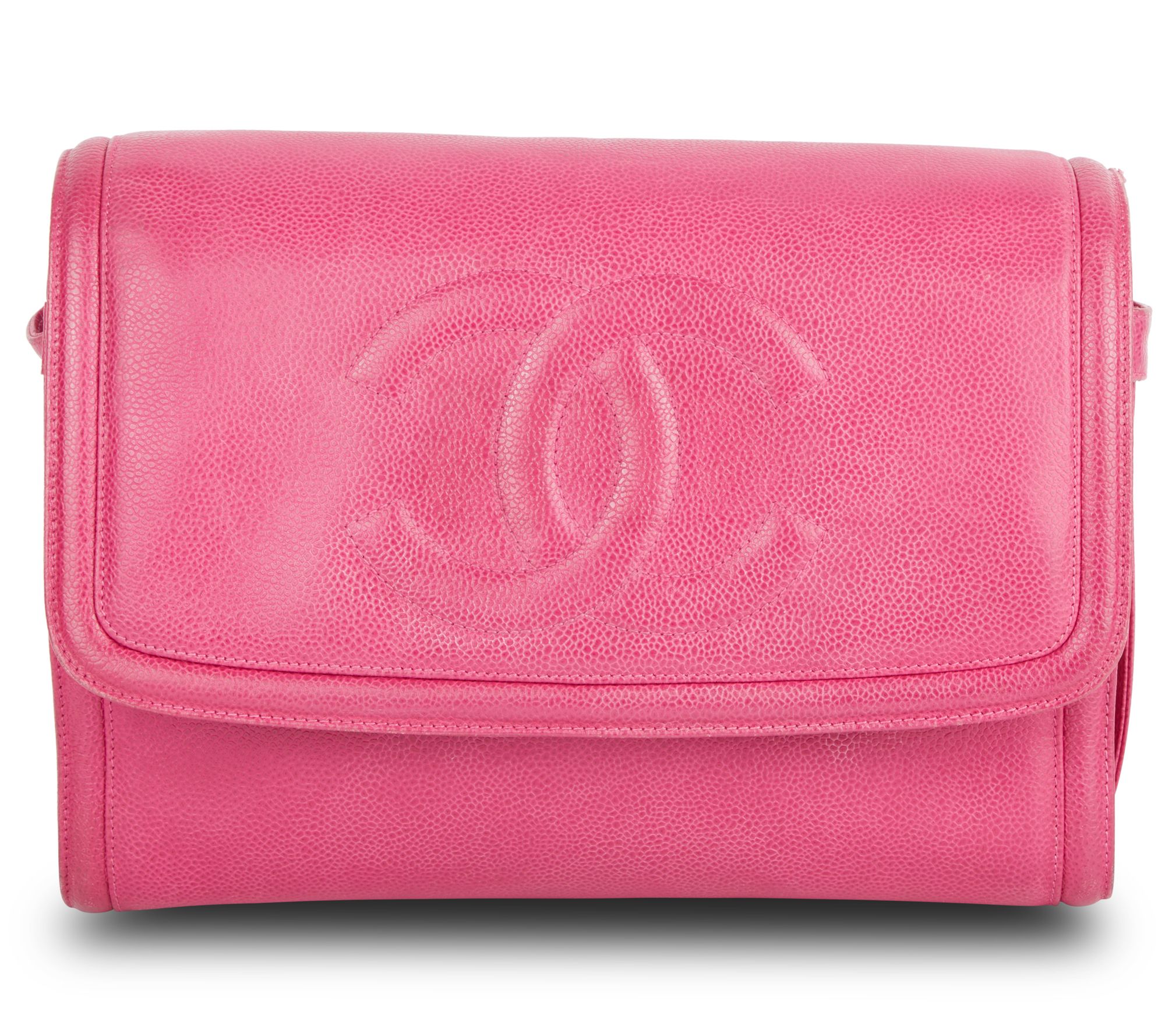 Pre-Owned Chanel Messenger Bag Caviar Hot Pink