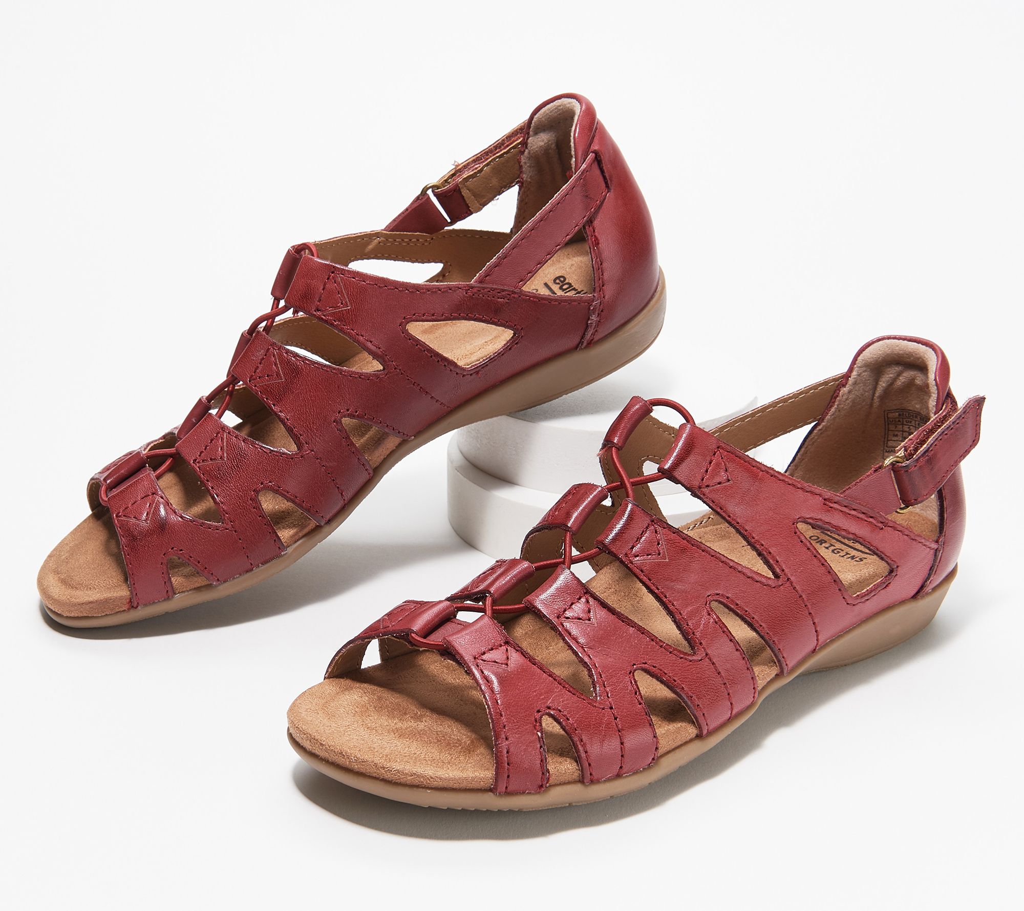 As Is Earth Origins Leather Gladiator Sandals Bea QVC