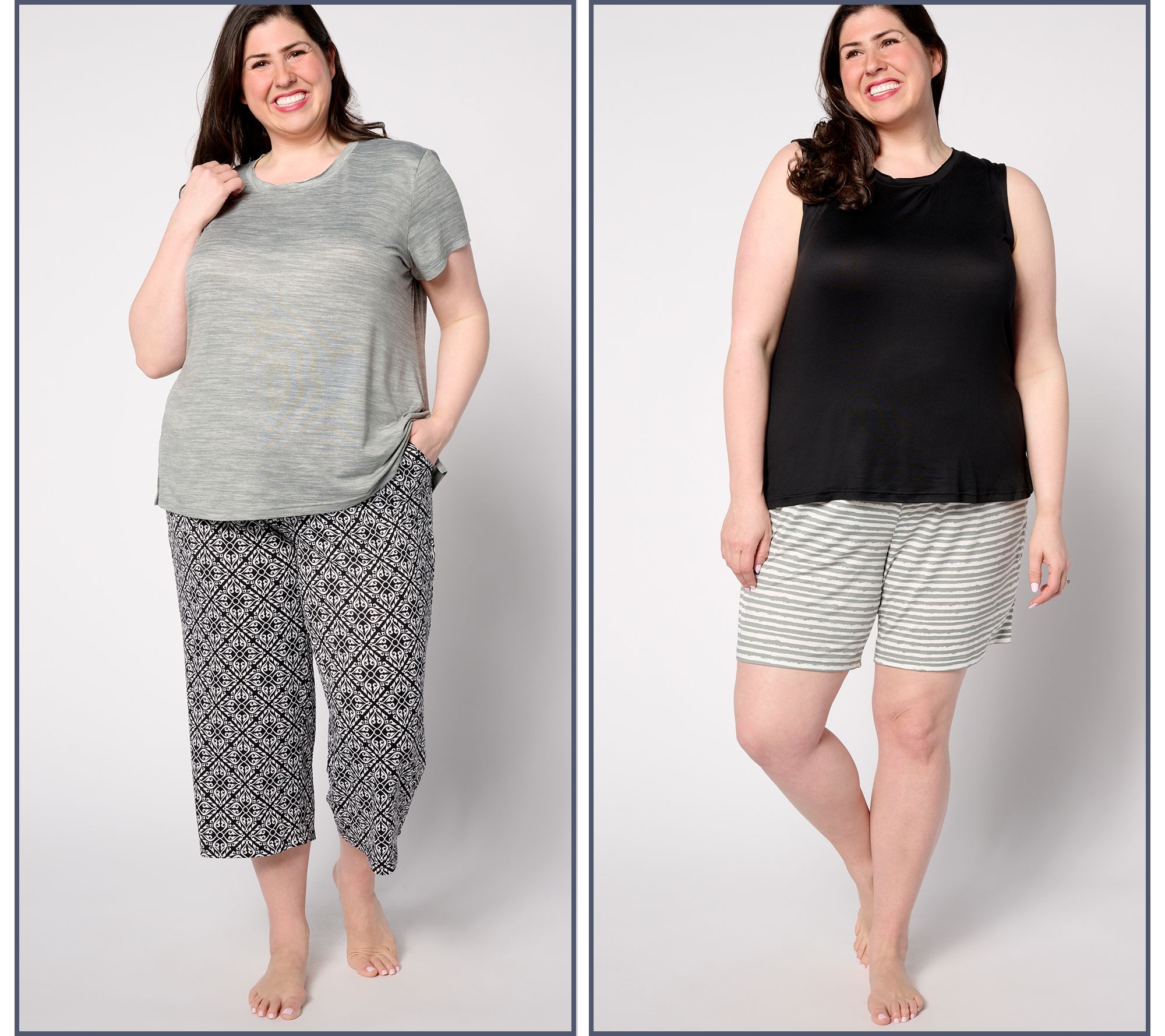 "As Is" MUK LUKS Regular Cloud Knit Short, Capri, Tee Pajama Set