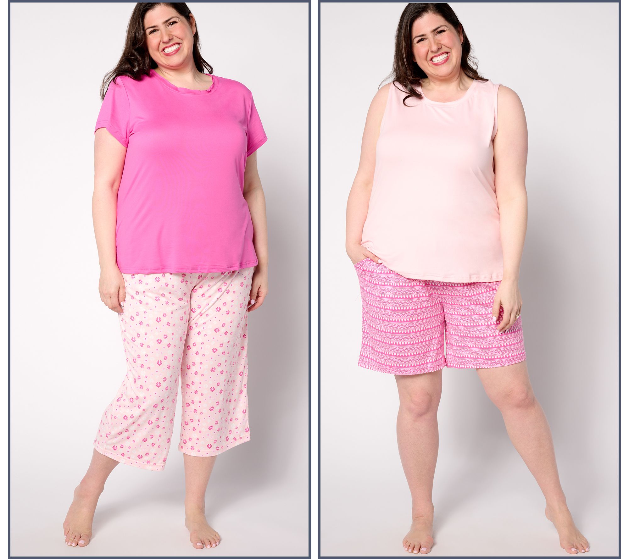 "As Is" MUK LUKS Regular Cloud Knit Short, Capri, Tee Pajama Set