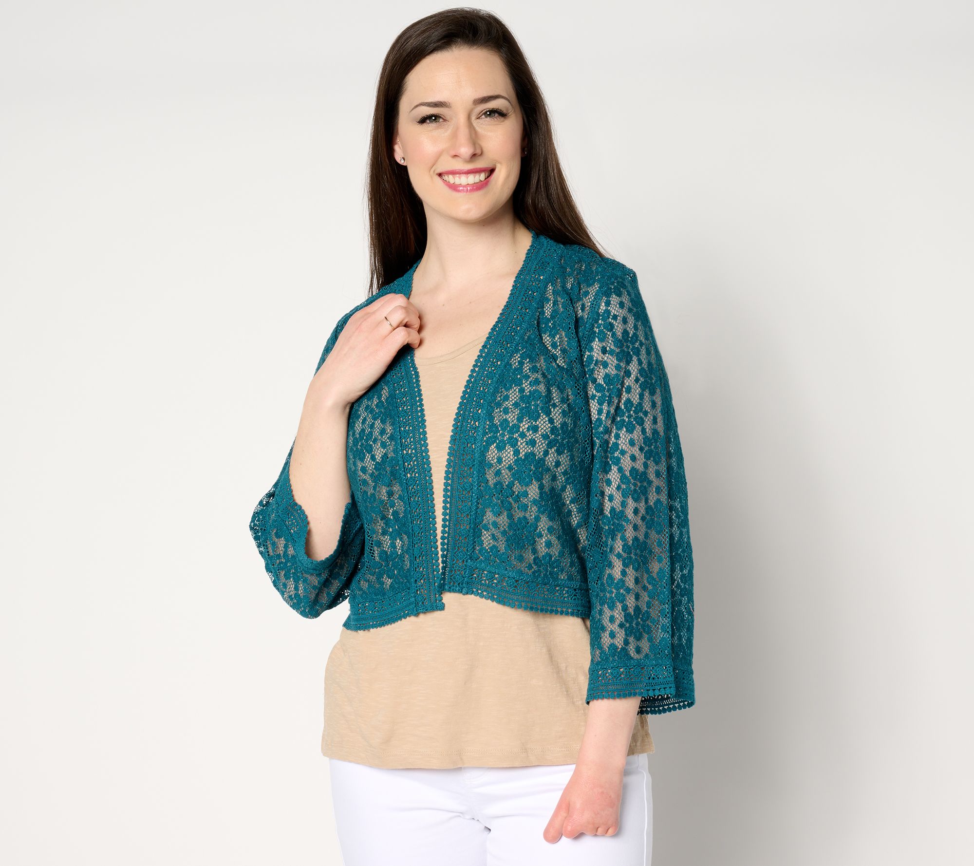 "As Is" Isaac Mizrahi Live! Bridgehampton Crochet Lace Bolero