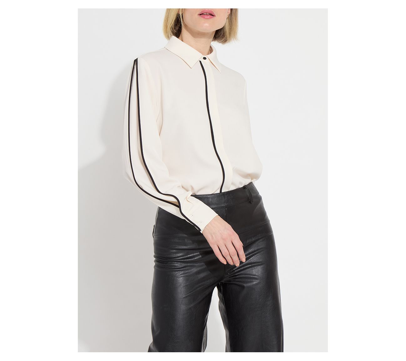 Lysse New York Luna Blouse with Pleated Sleeves