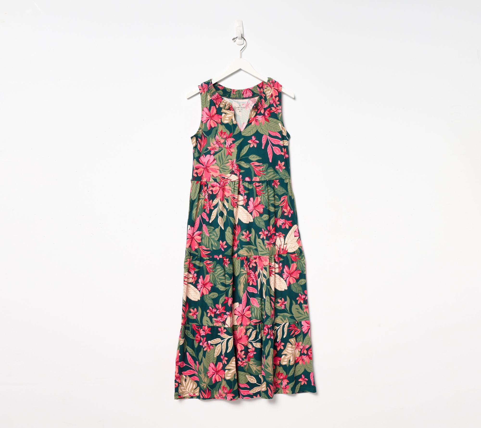 Cuddl Duds Flexwear Tiered Maxi Dress