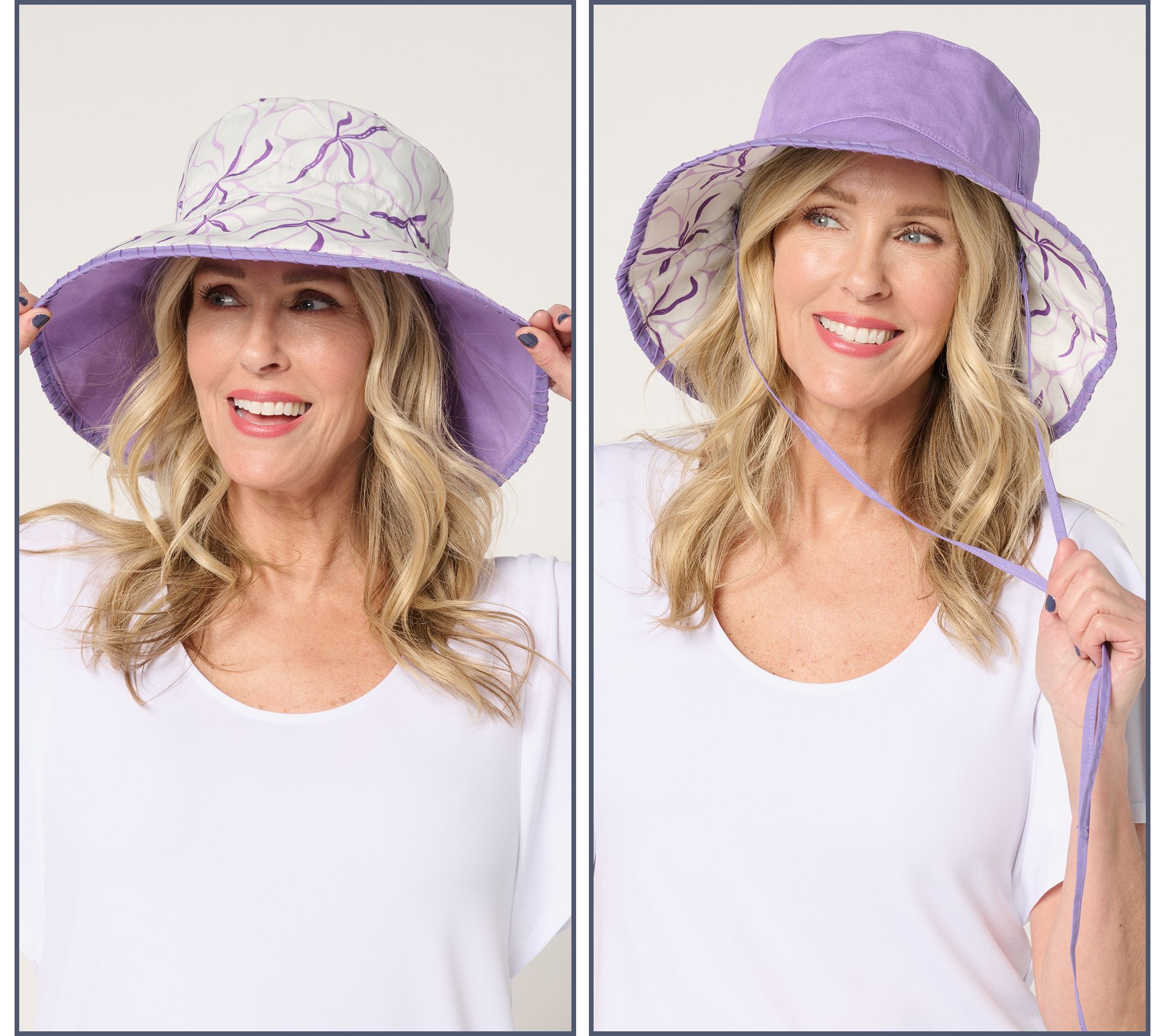 Sprigs Reversible Sun Hat with Sunglasses Slits