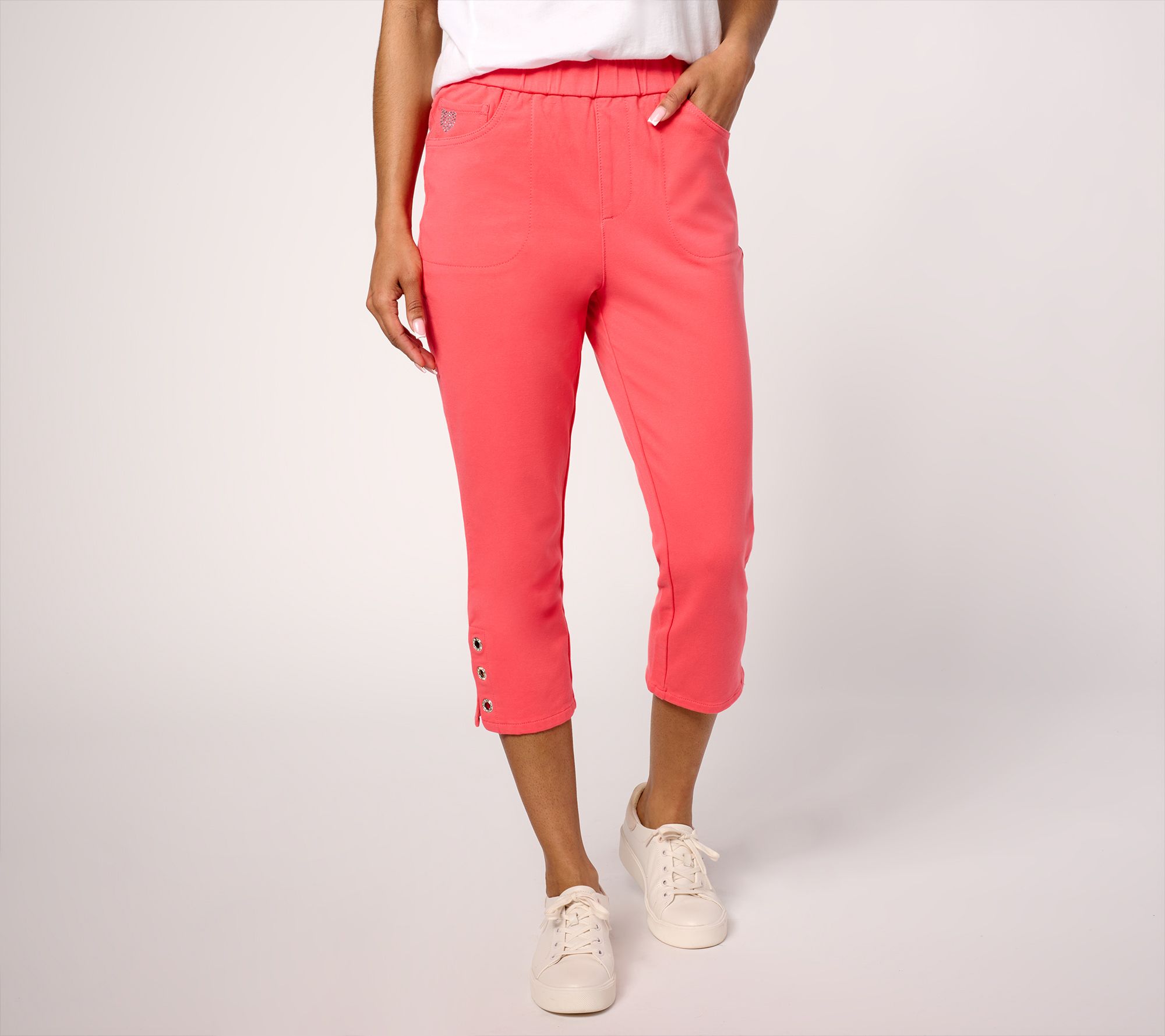 Quacker Factory Short DreamJeannes Grommet Capri Pants