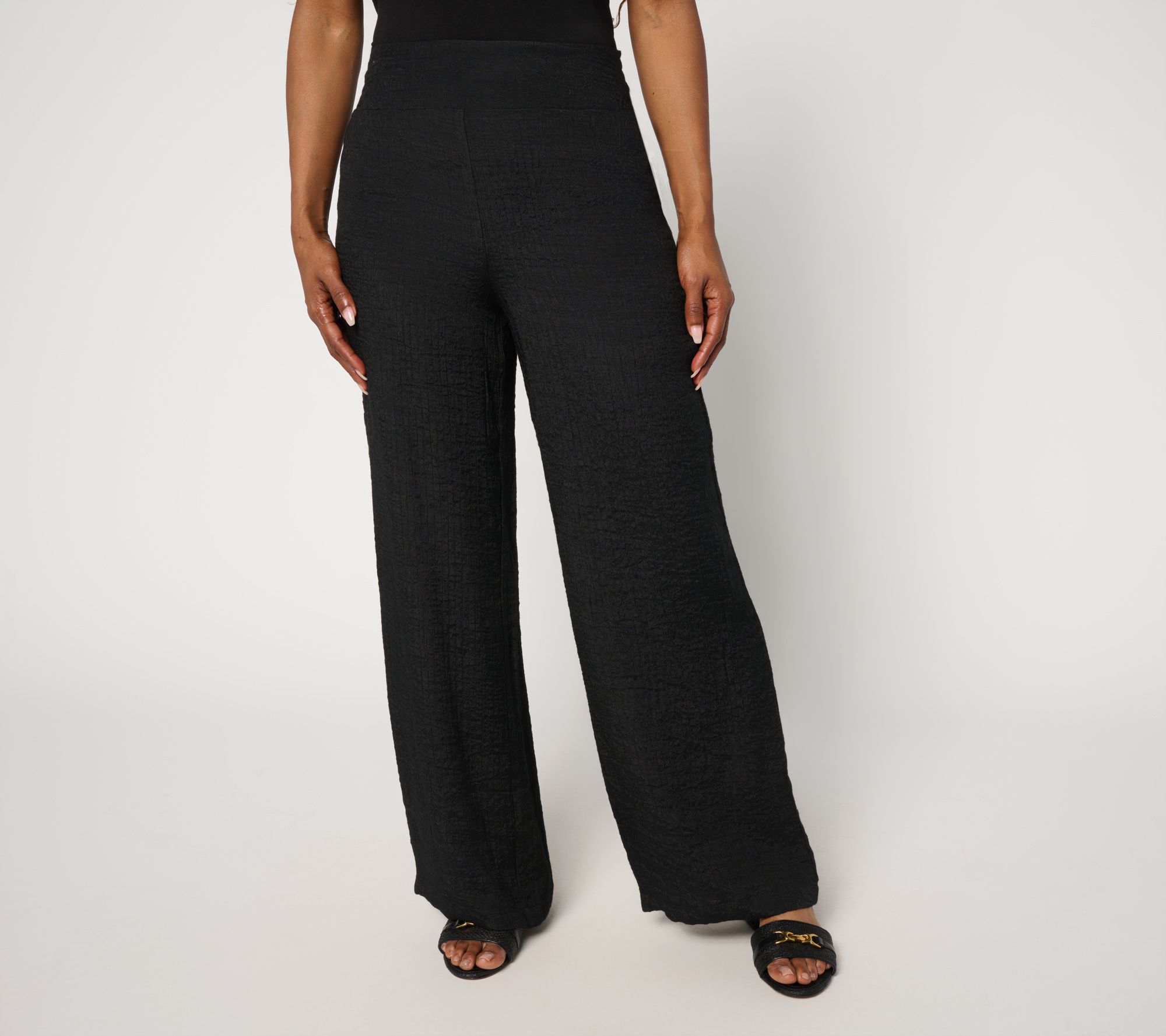nicole by Nicole Miller Regular Pull-On Sally Pucker Wide Leg Pant